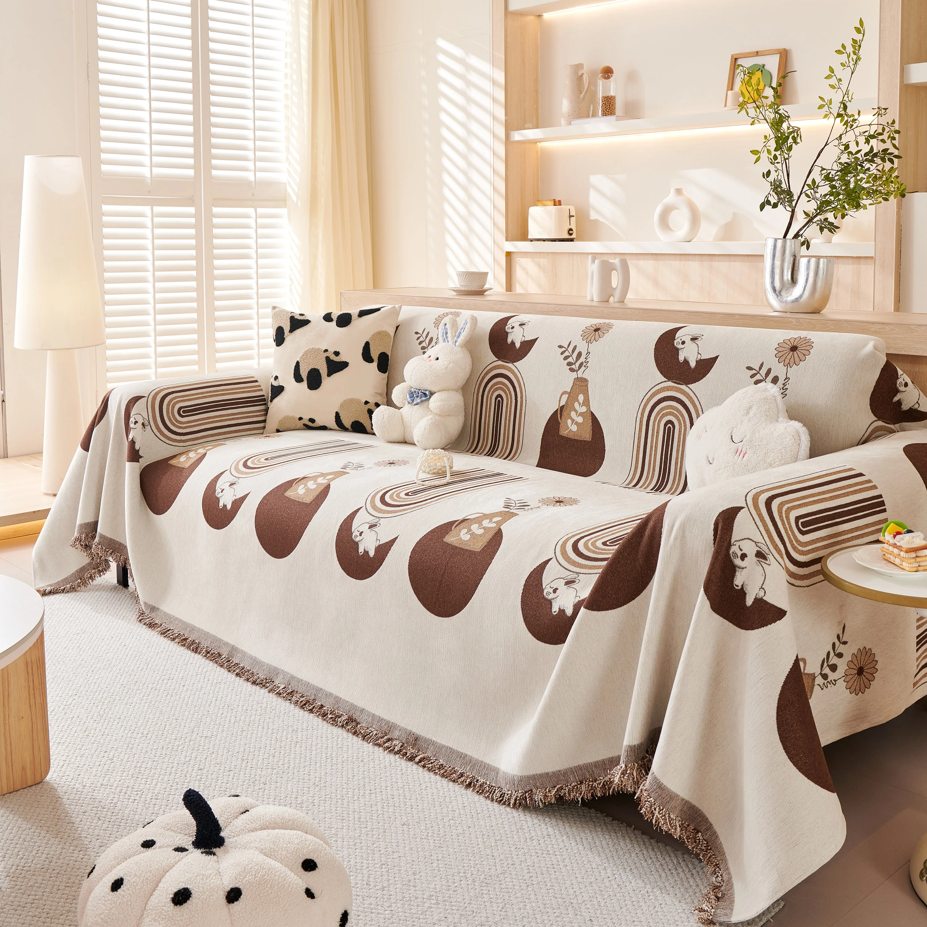 Decorative Throw Blankets for Couch Reversible Chenille Furniture Throw Covers for Sectional Sofa - Image 85