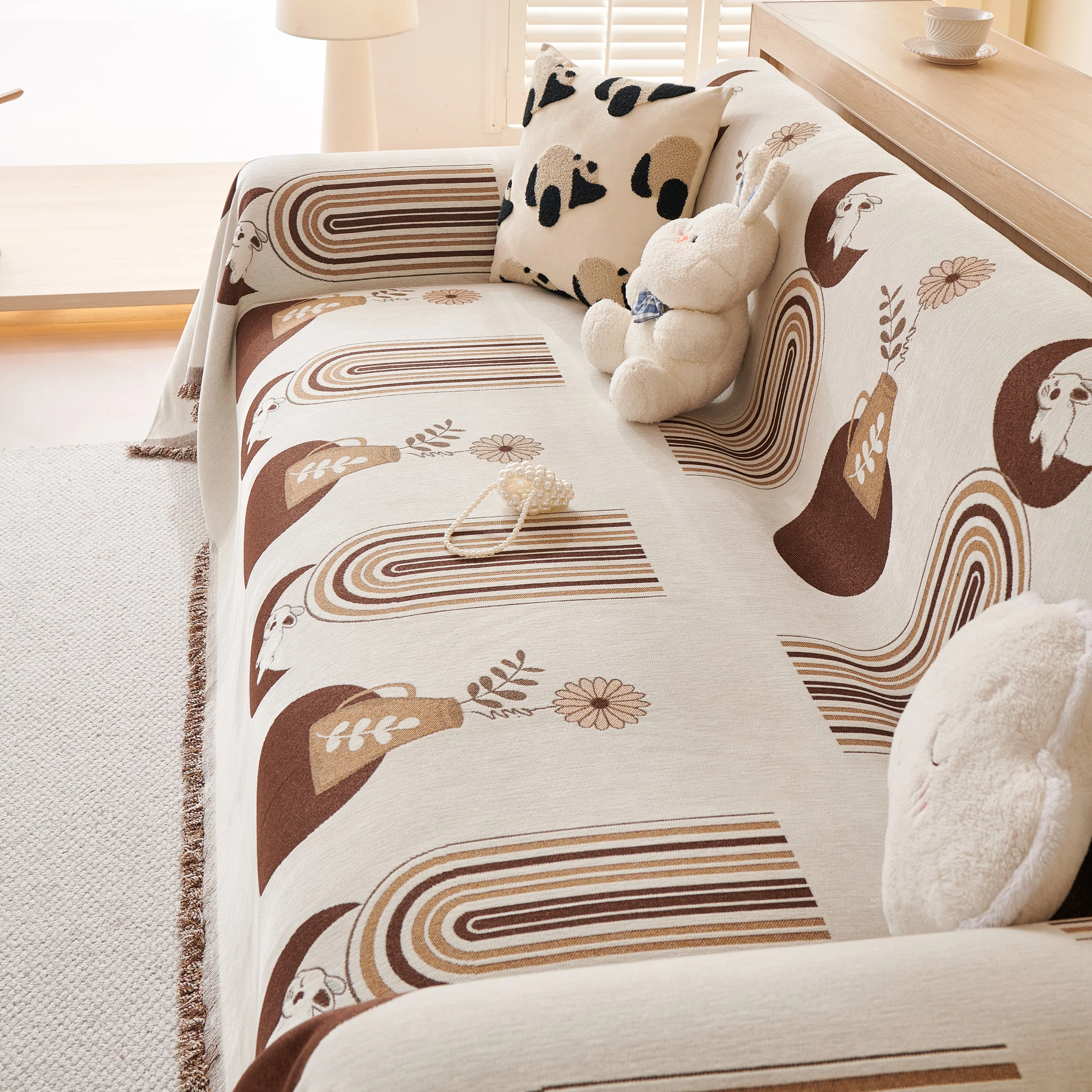 Decorative Throw Blankets for Couch Reversible Chenille Furniture Throw Covers for Sectional Sofa - Image 88
