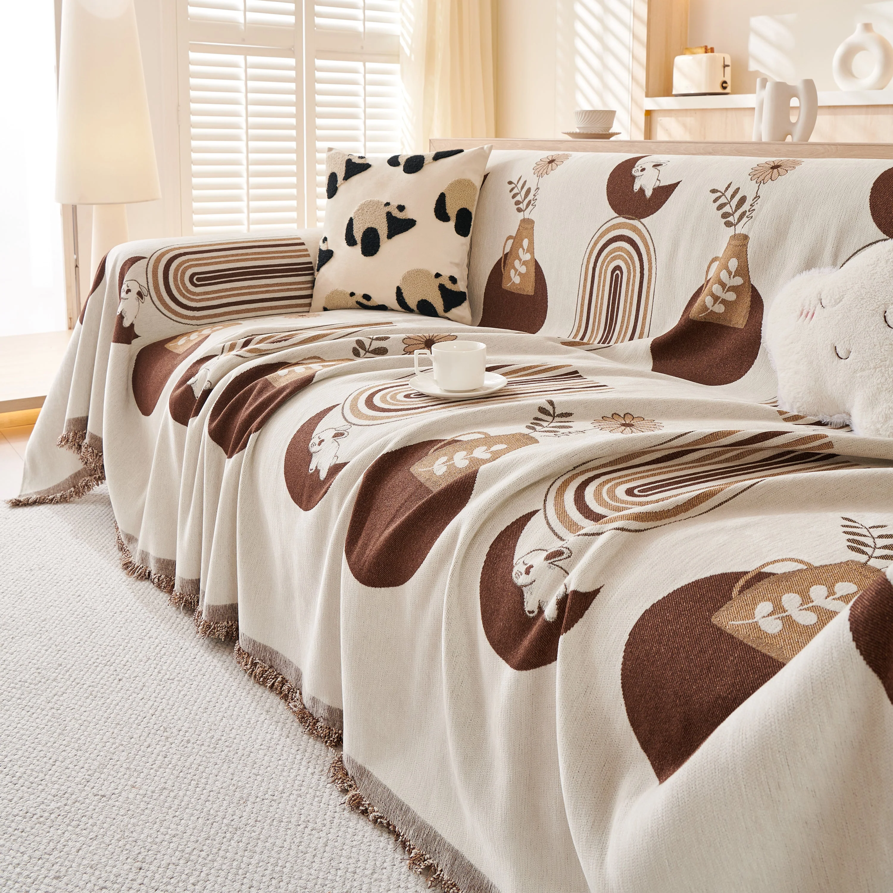 Decorative Throw Blankets for Couch Reversible Chenille Furniture Throw Covers for Sectional Sofa - Image 89
