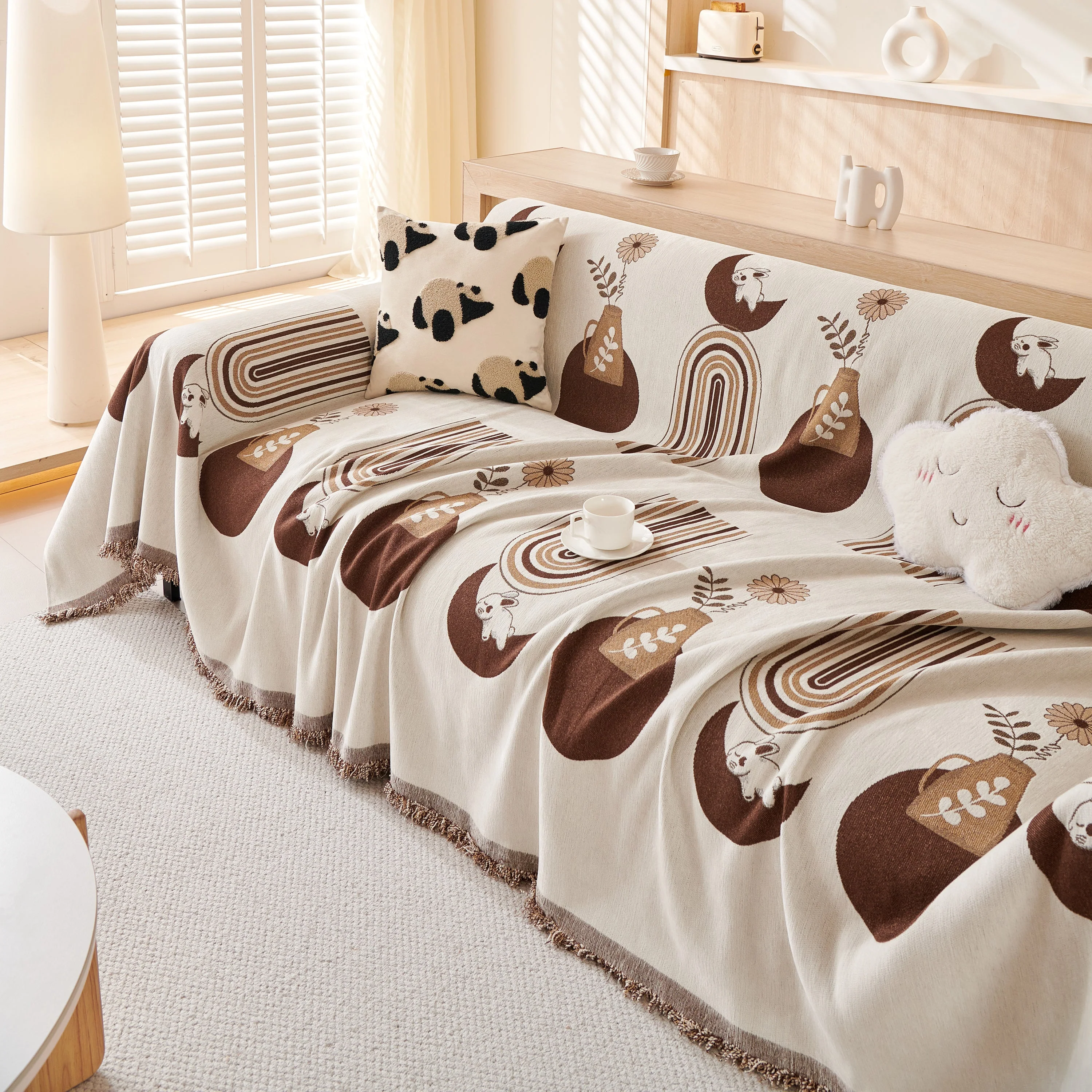 Decorative Throw Blankets for Couch Reversible Chenille Furniture Throw Covers for Sectional Sofa - Image 90