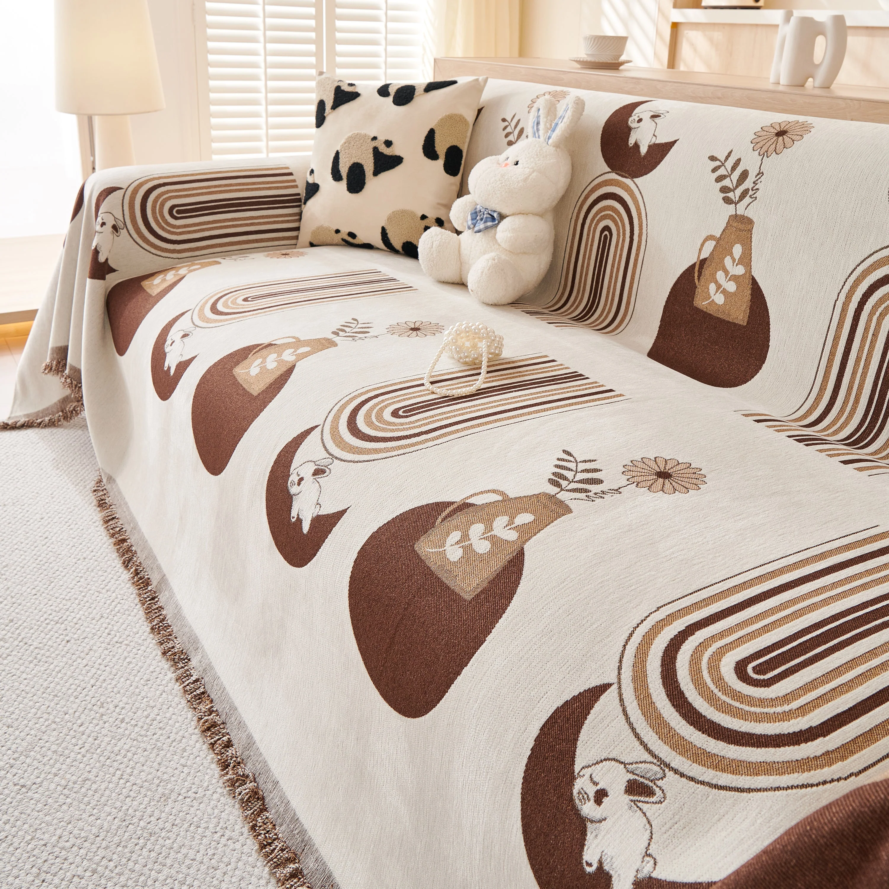 Decorative Throw Blankets for Couch Reversible Chenille Furniture Throw Covers for Sectional Sofa - Image 92