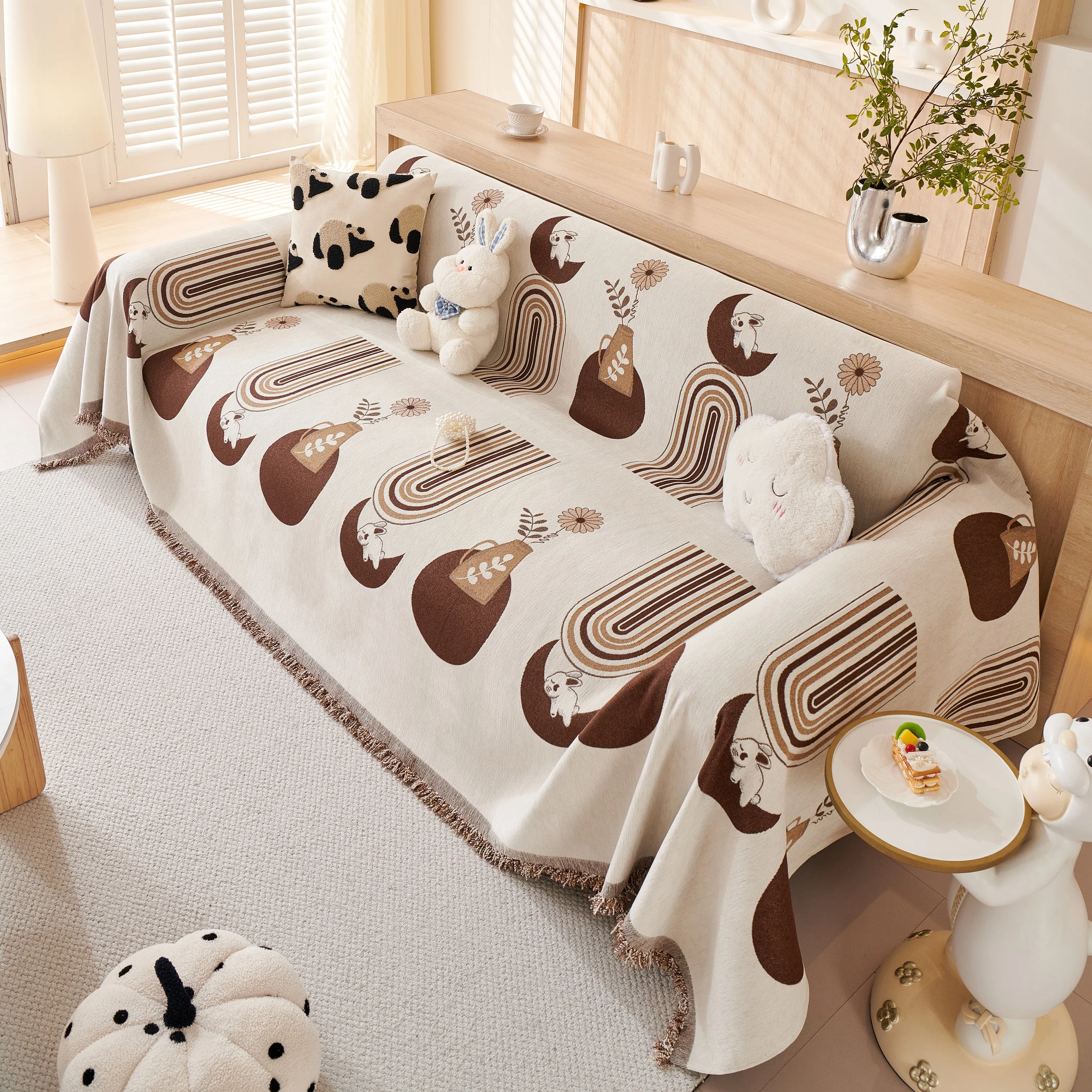 Decorative Throw Blankets for Couch Reversible Chenille Furniture Throw Covers for Sectional Sofa - Image 94