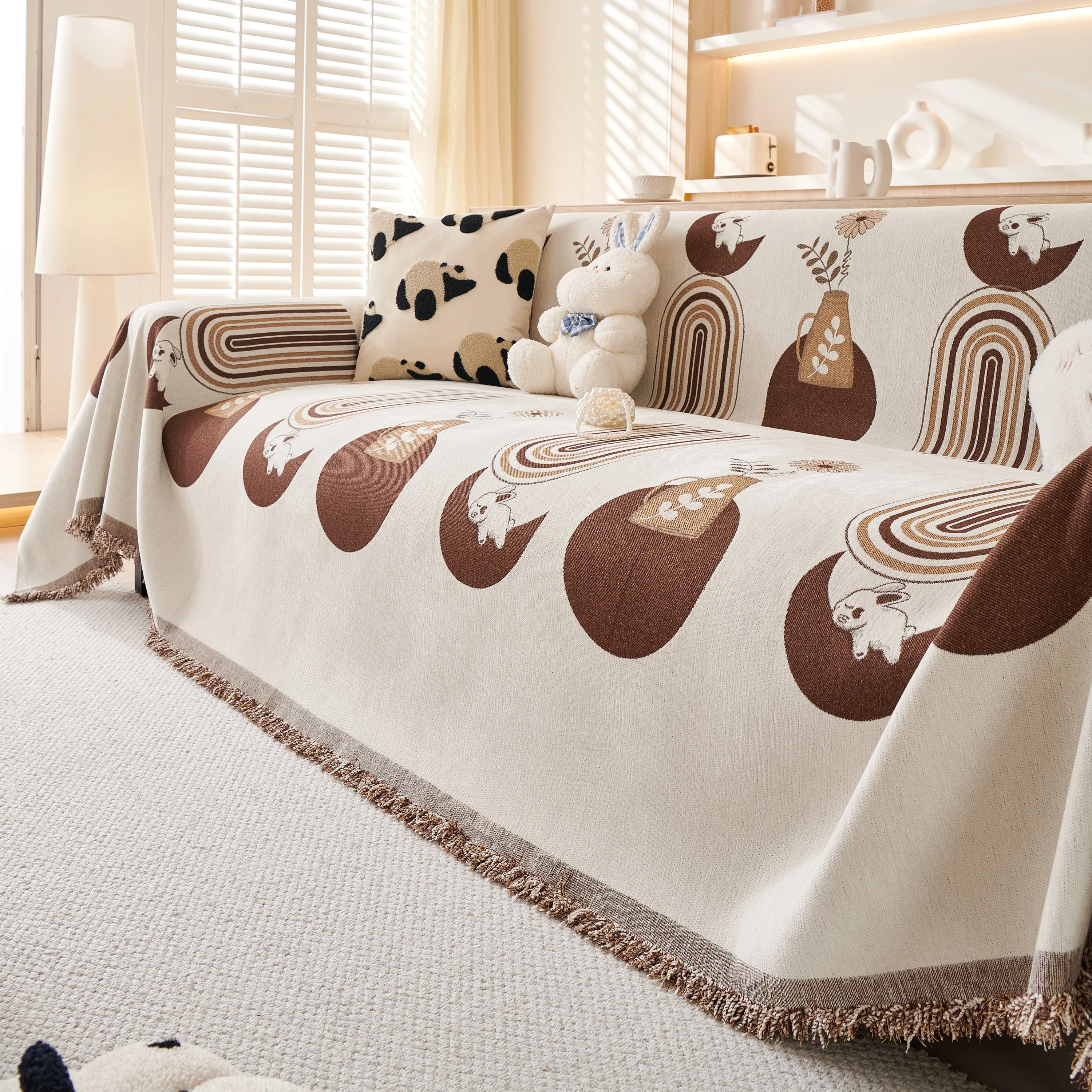 Decorative Throw Blankets for Couch Reversible Chenille Furniture Throw Covers for Sectional Sofa - Image 95