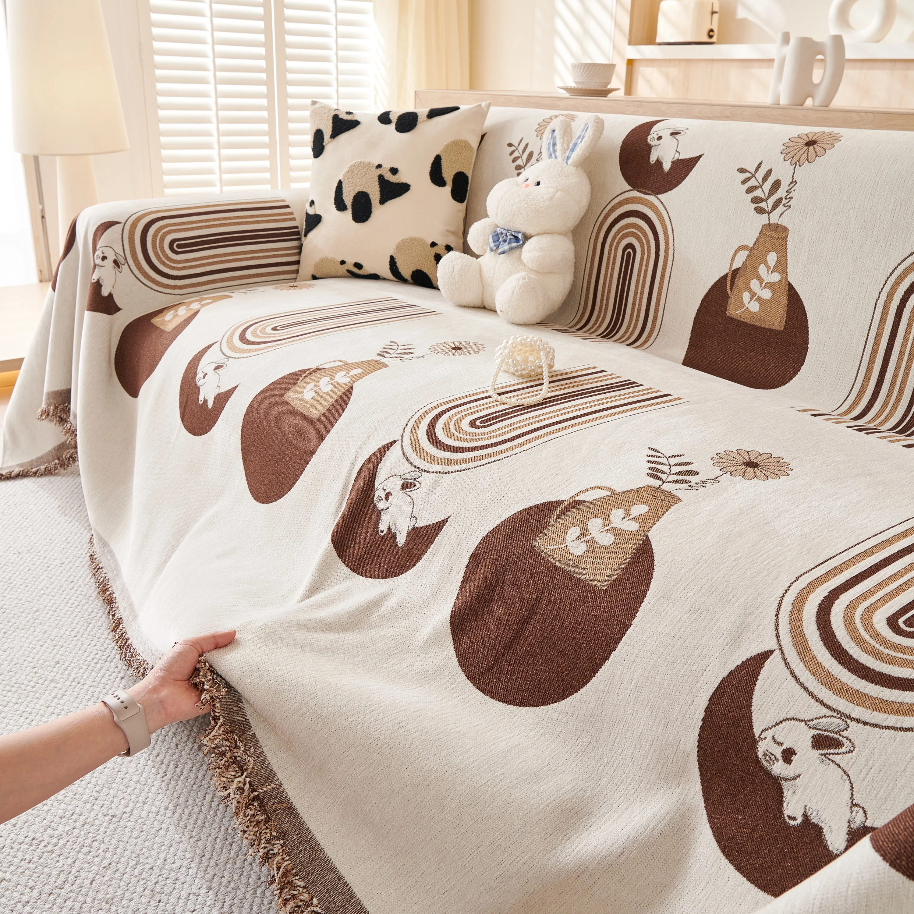 Decorative Throw Blankets for Couch Reversible Chenille Furniture Throw Covers for Sectional Sofa - Image 96