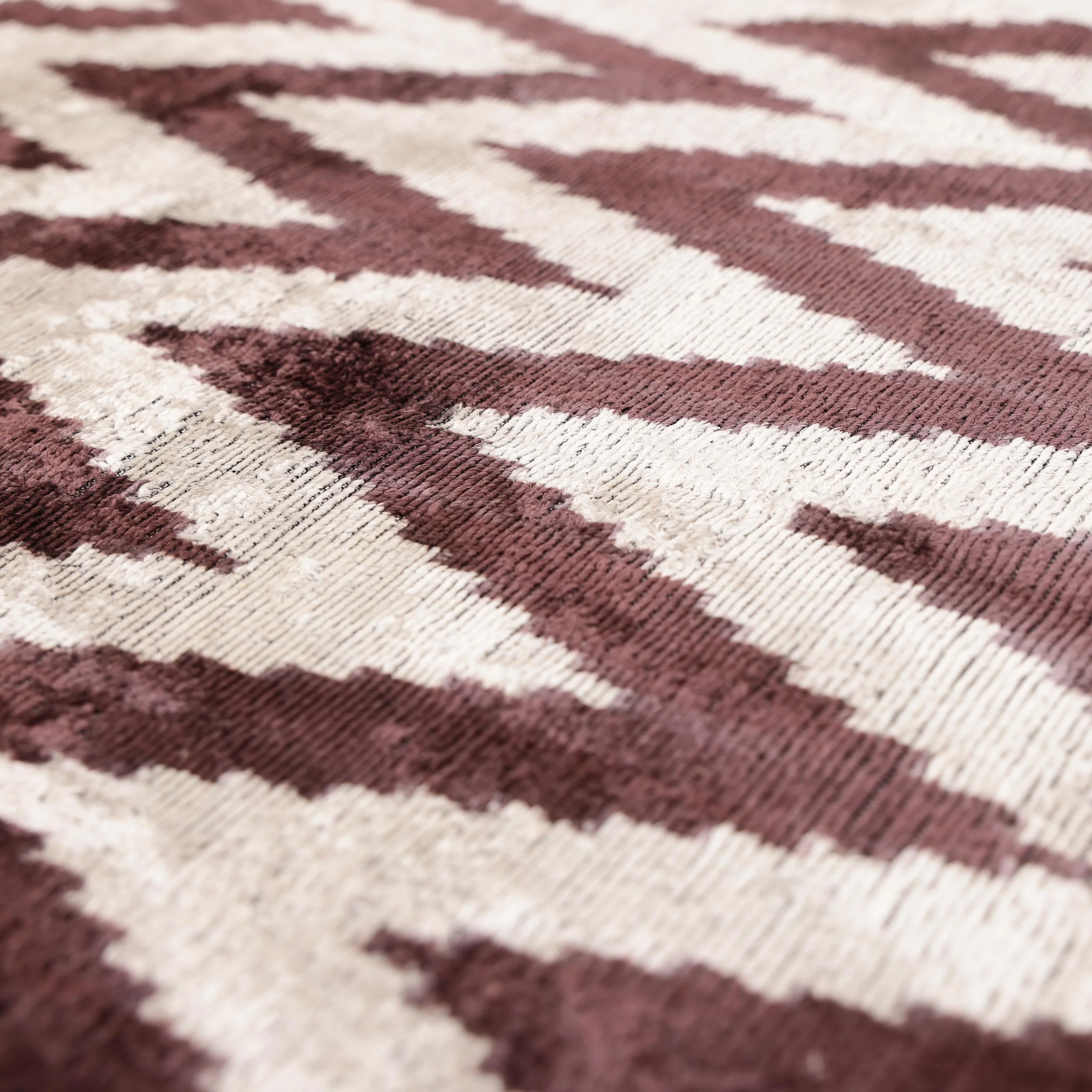 Deep Wine & Silver Chevron Velvet Pillow - 20" x 20" - Image 2