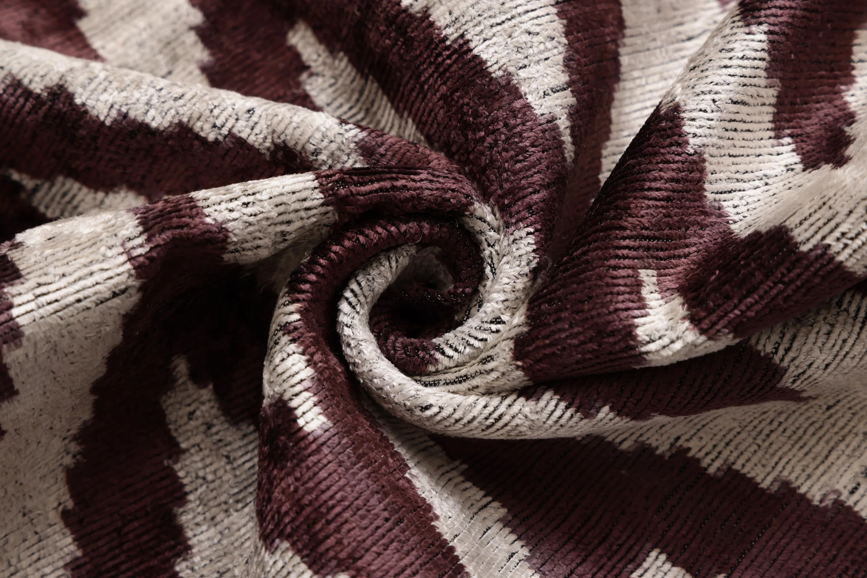 Deep Wine & Silver Chevron Velvet Pillow - 20" x 20" - Image 7
