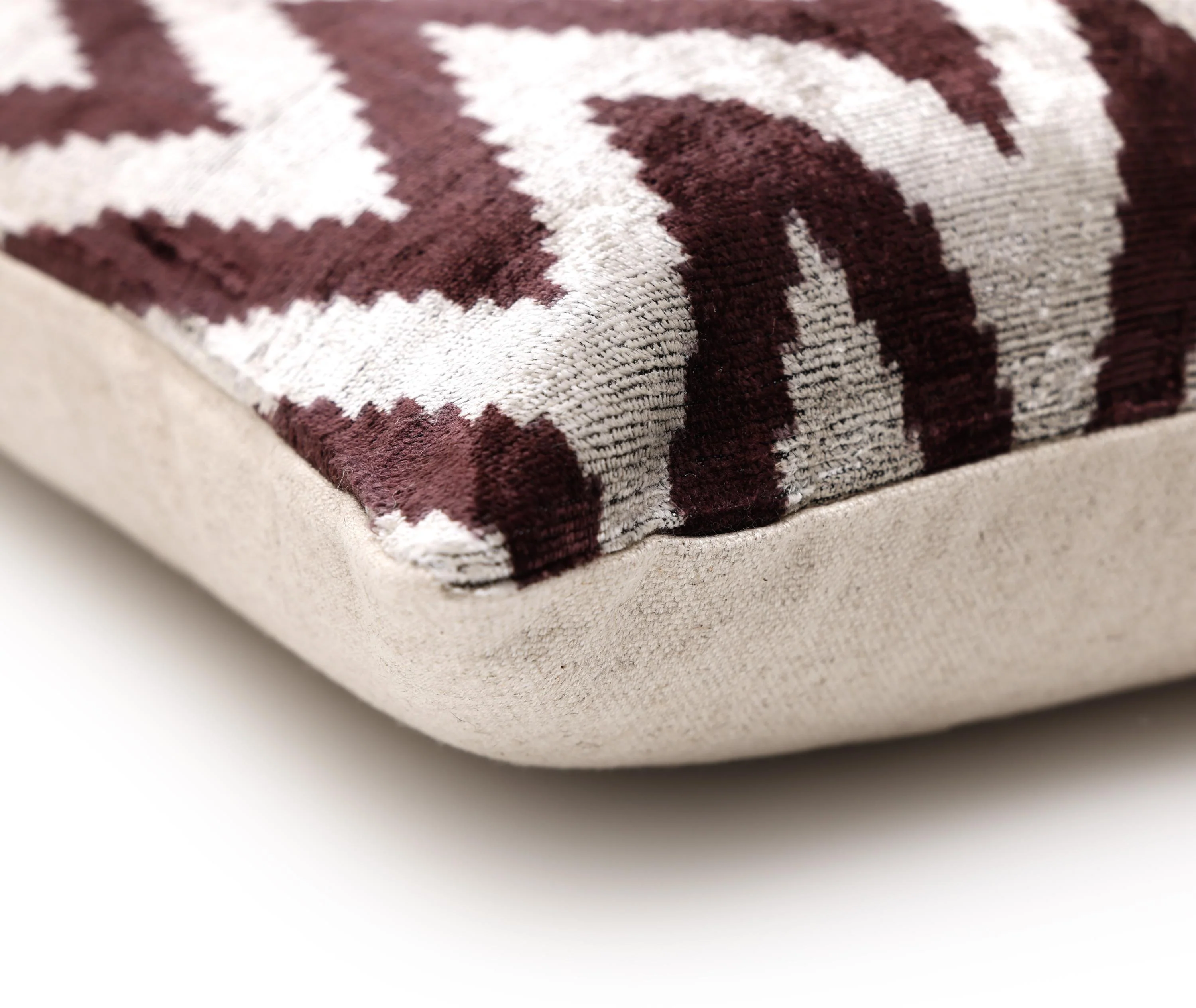 Deep Wine & Silver Chevron Velvet Pillow - 20" x 20" - Image 8