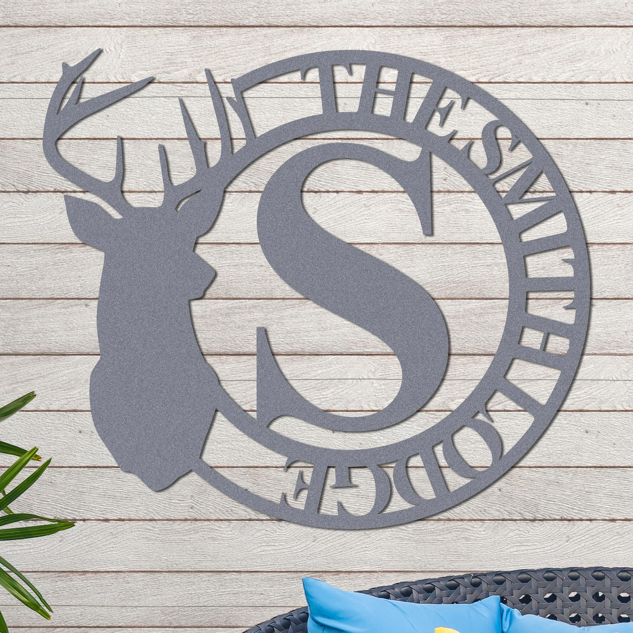 Deer Head Monogram Name Sign - Image 4