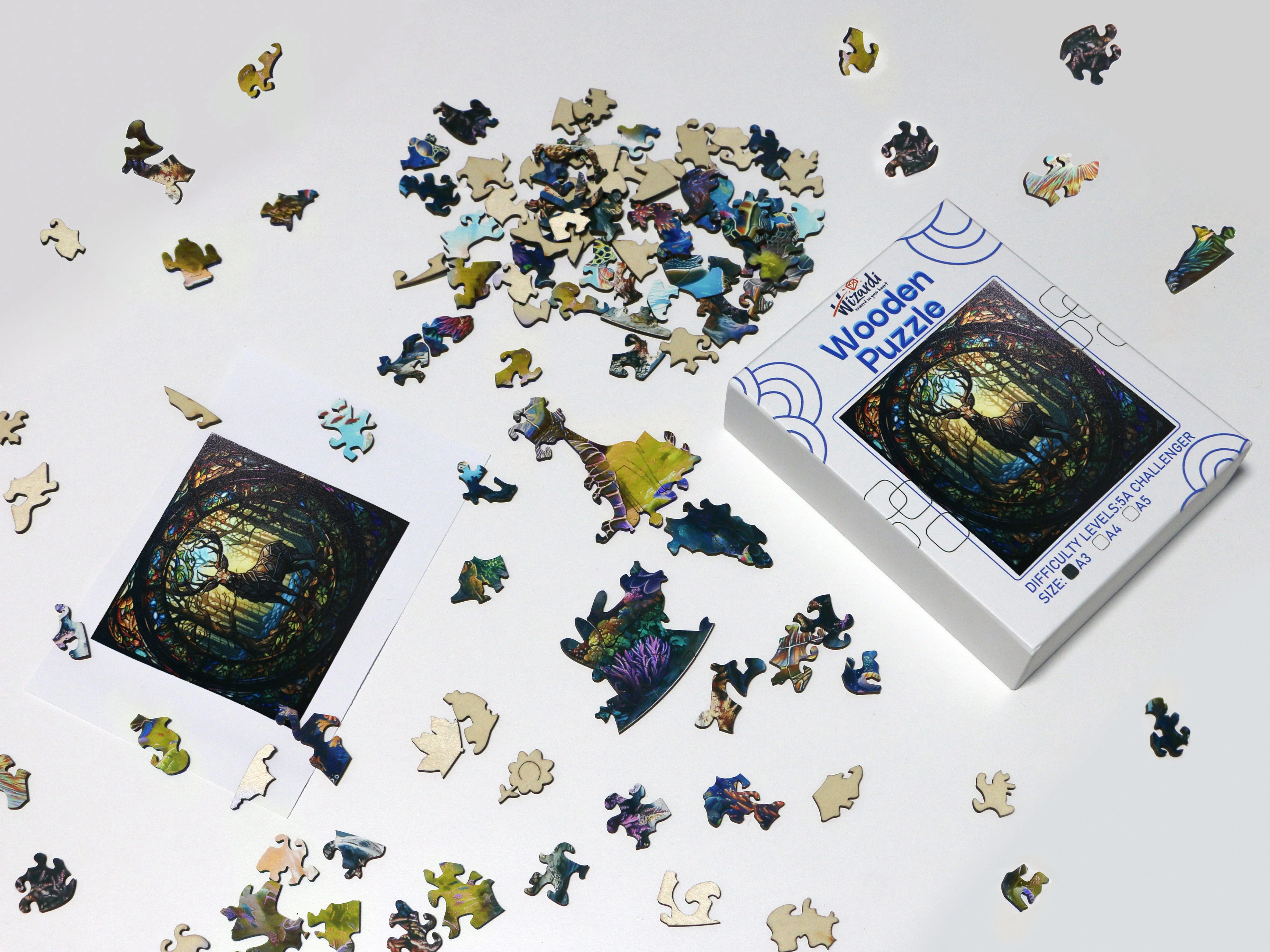 Deer in the Forest - Jigsaw Wooden Puzzle by Wizardi F07N9-13 - Image 2