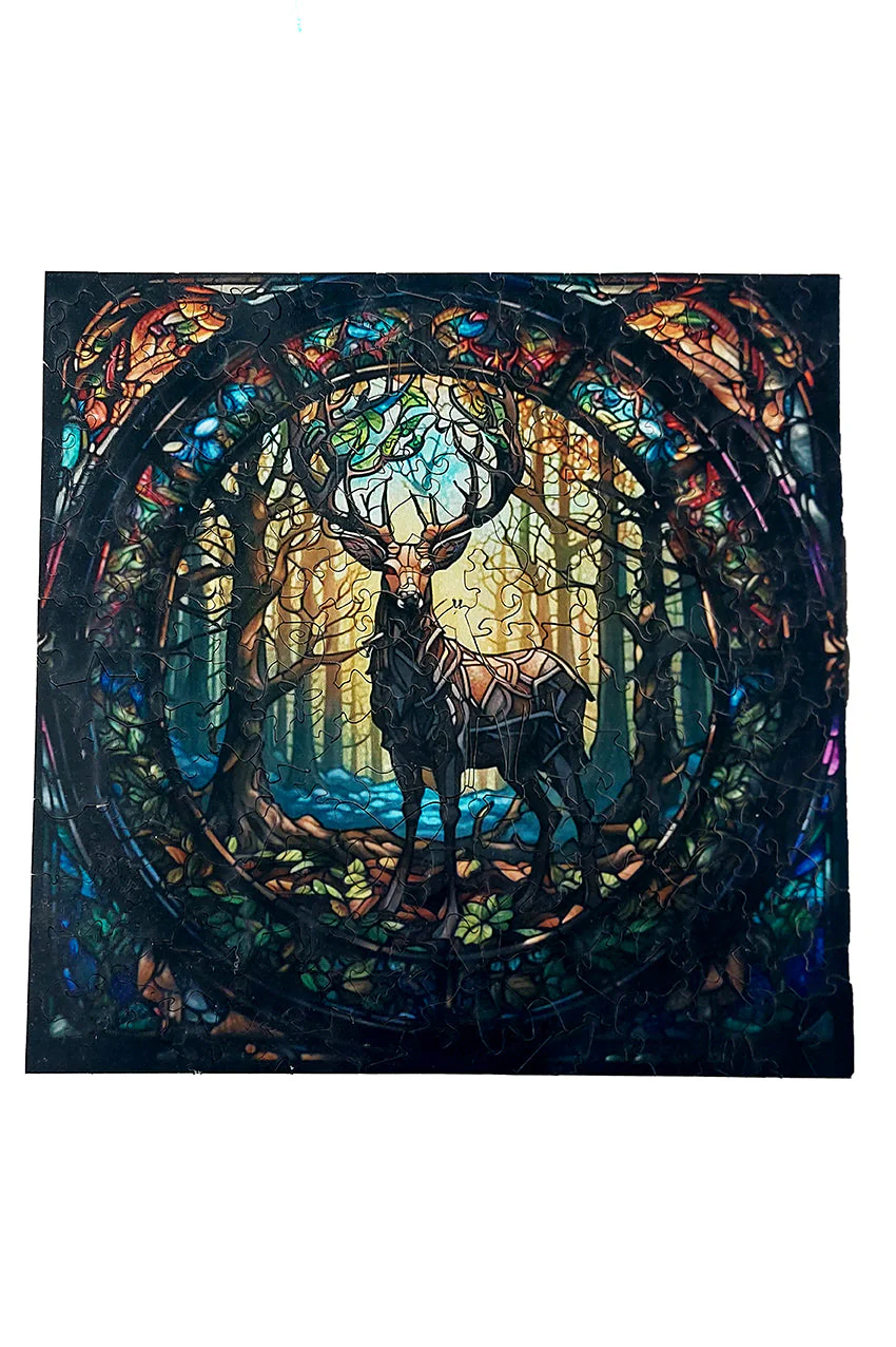 Deer in the Forest - Jigsaw Wooden Puzzle by Wizardi F07N9-13 - Image 4
