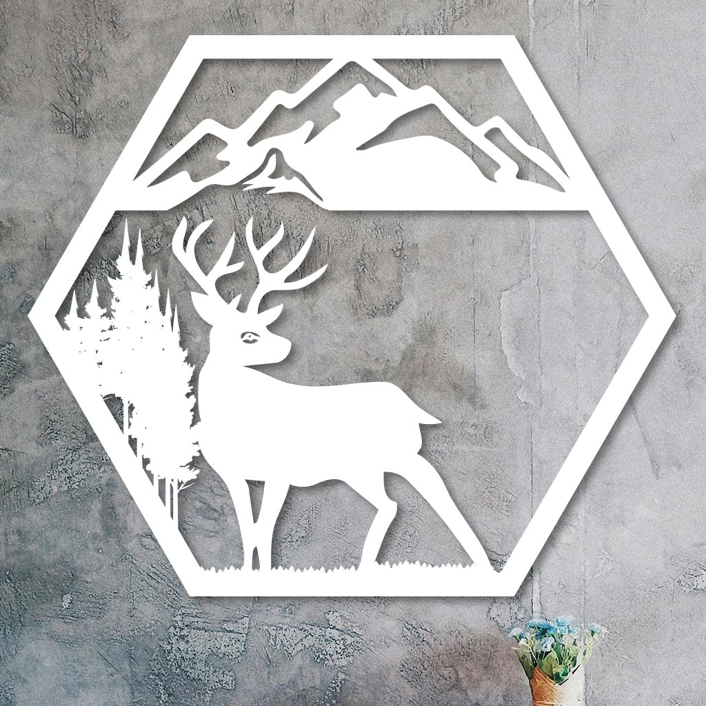 Deer in the Mountains Sign - Image 2