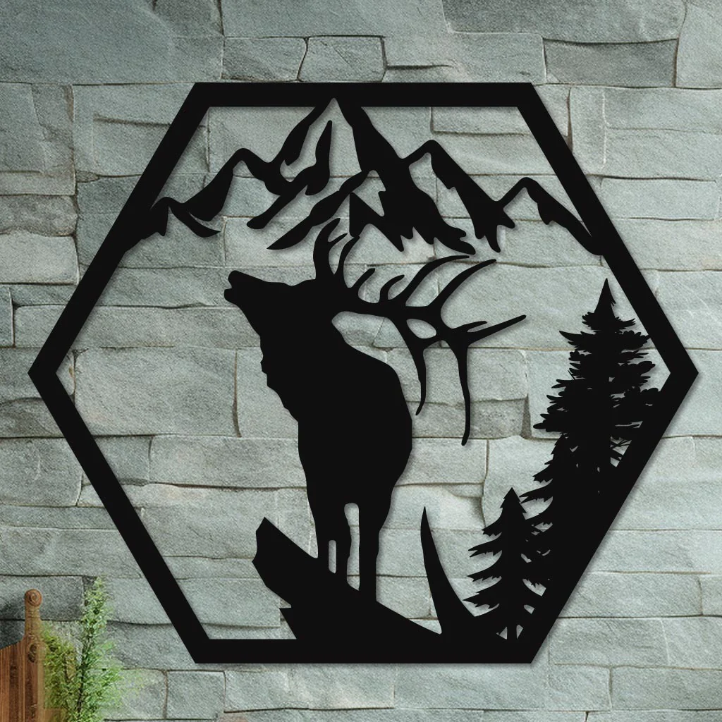 Deer on a Mountain Cliff Sign - Image 3