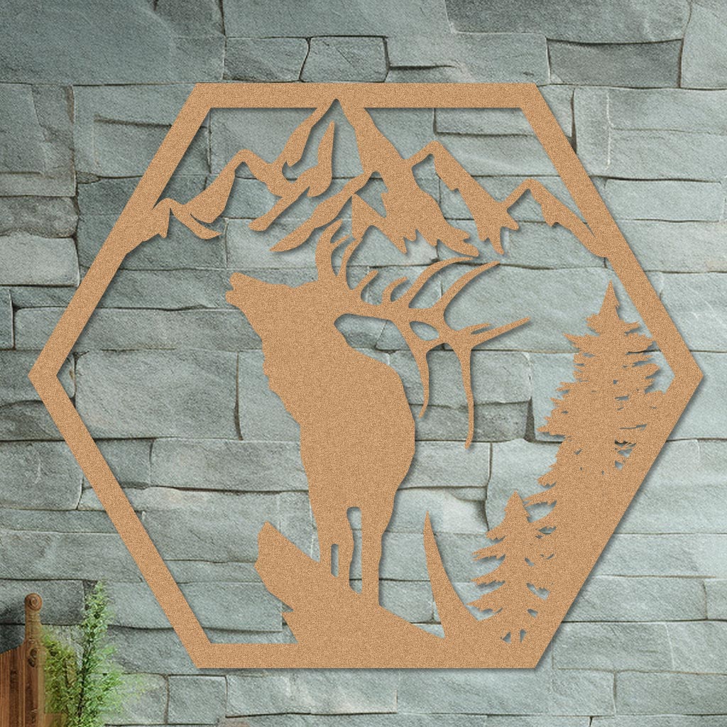 Deer on a Mountain Cliff Sign - Image 4