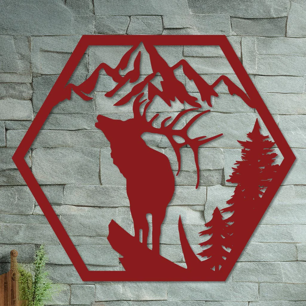 Deer on a Mountain Cliff Sign - Image 9