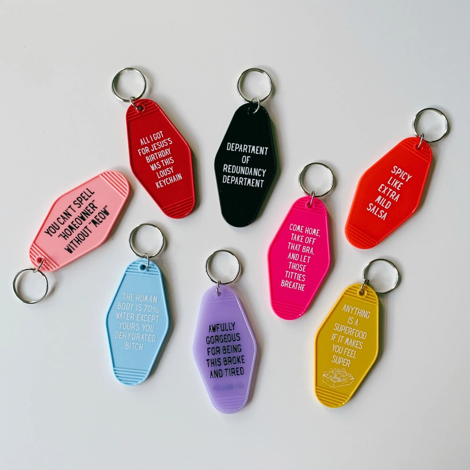 Department of Redundancy Department Motel Style Keychain in Black - Image 6
