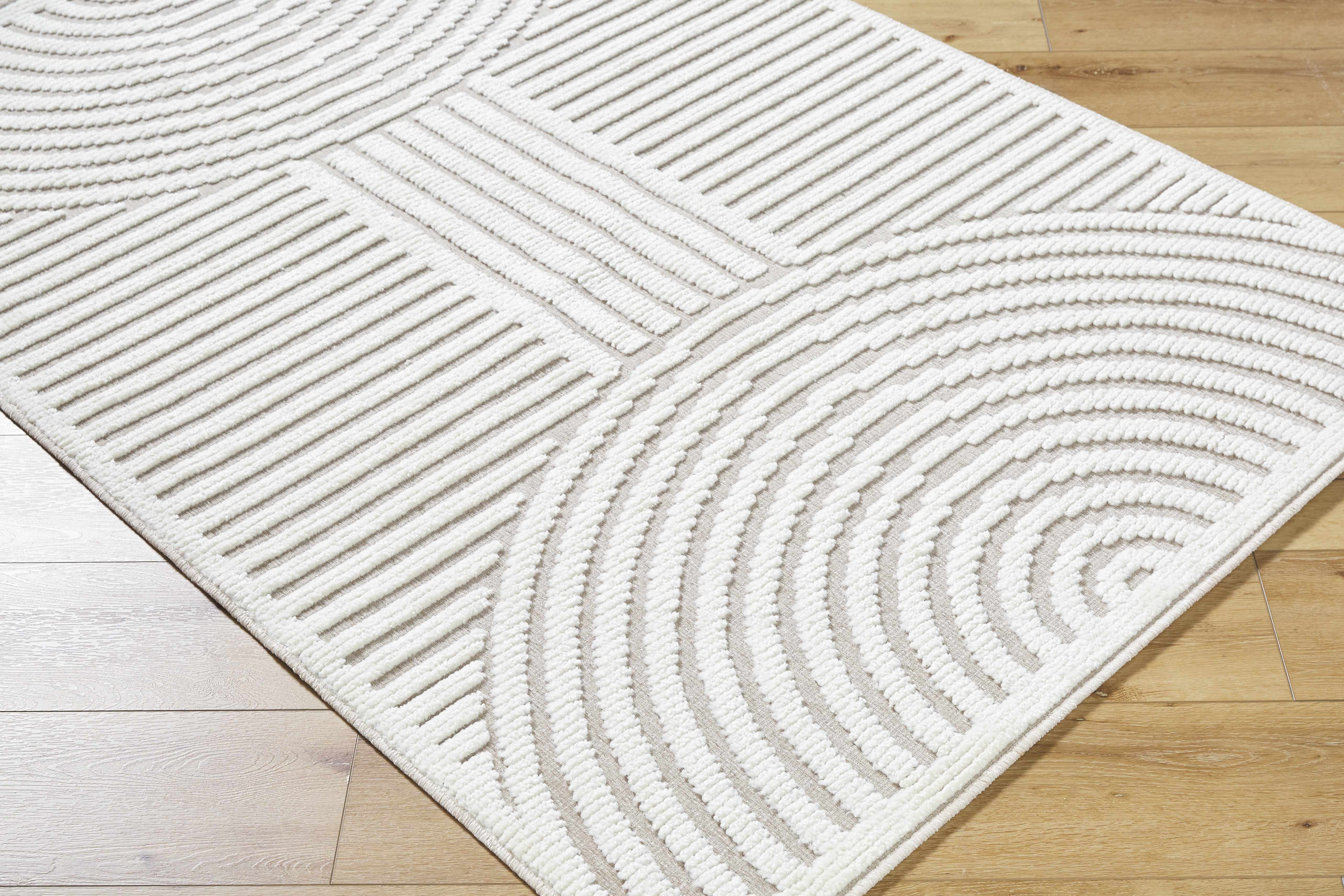 Deron Ivory 3D Rainbow Washable Rug - Image 3