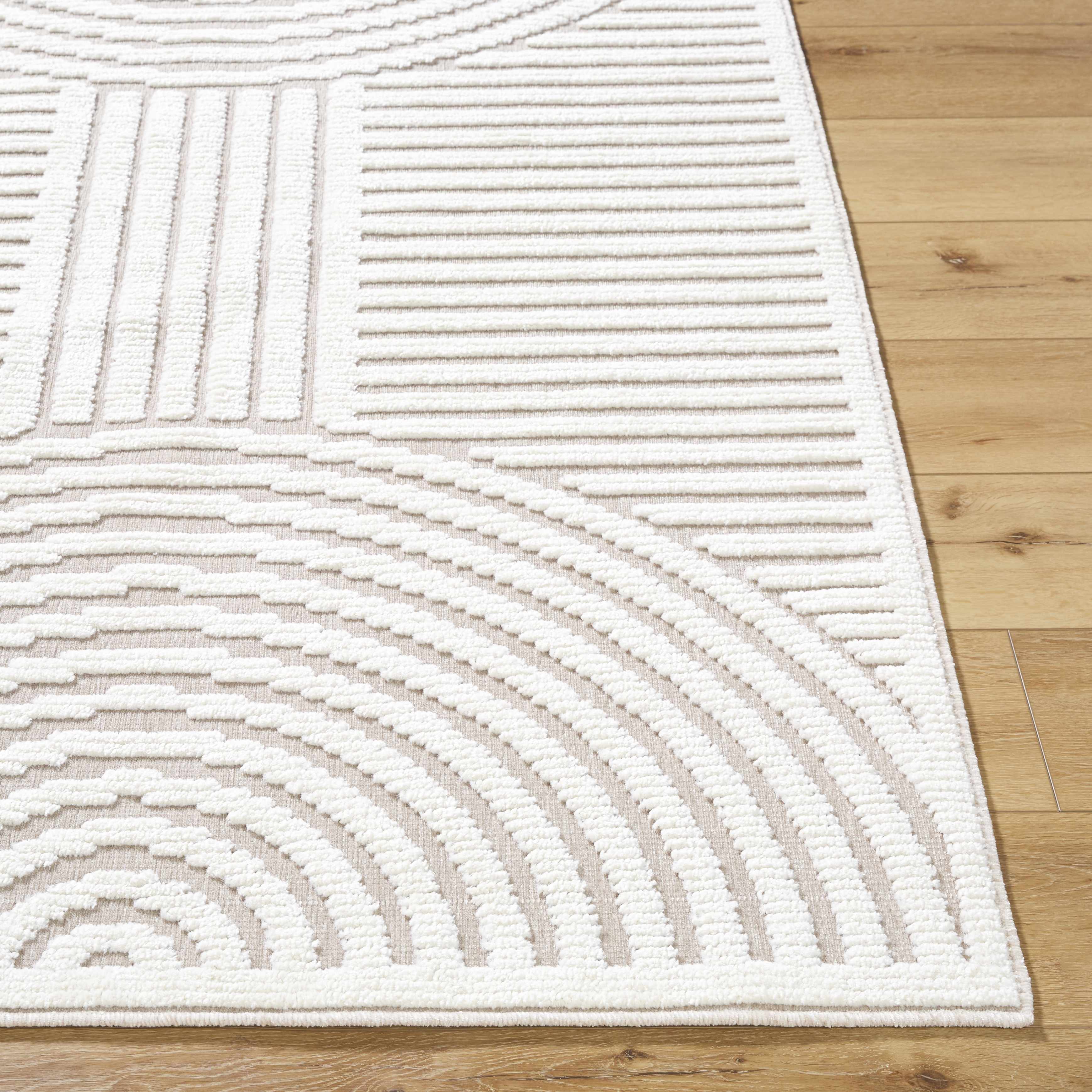 Deron Ivory 3D Rainbow Washable Rug - Image 4