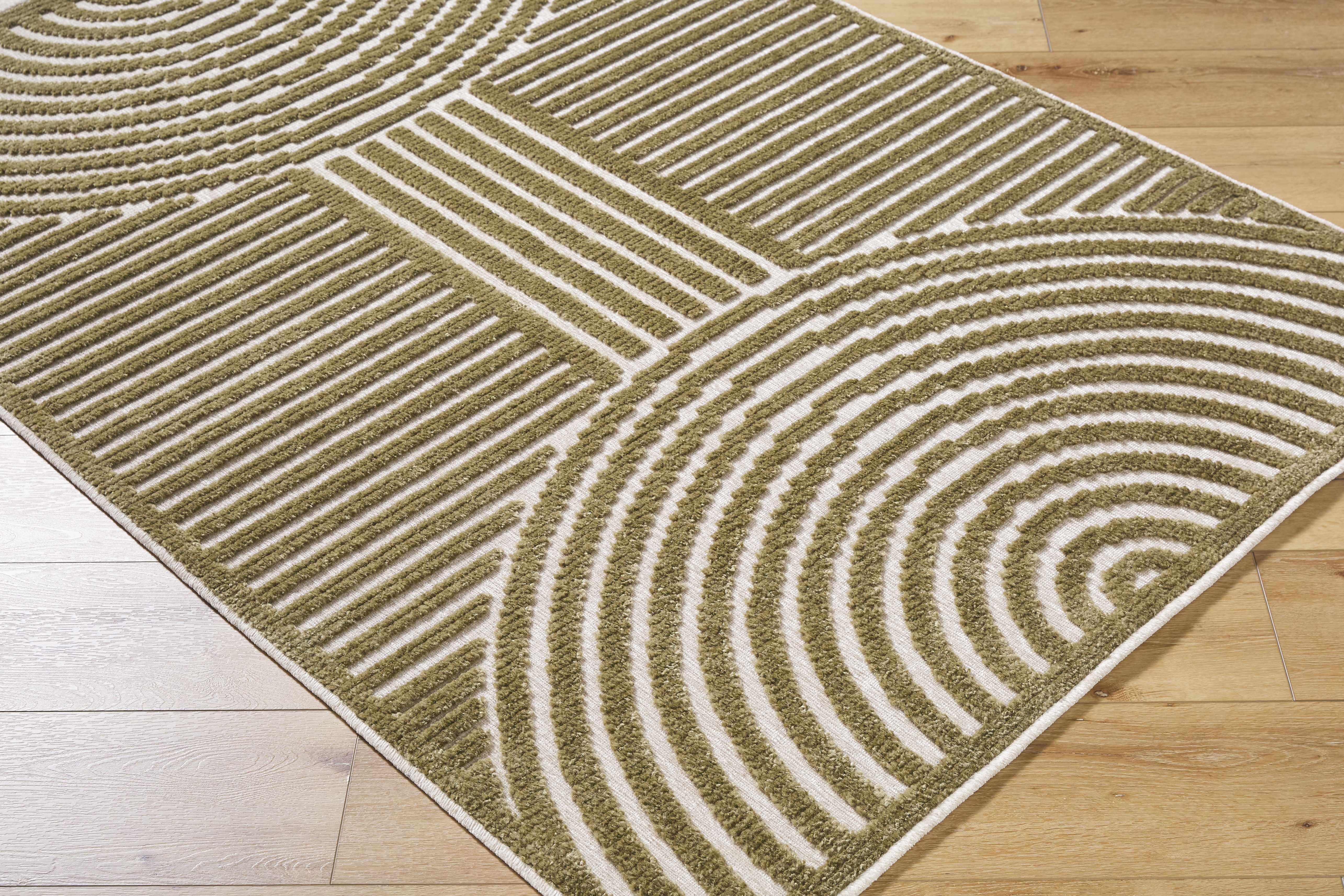 Deron Khaki Washable Area Rug - Image 3