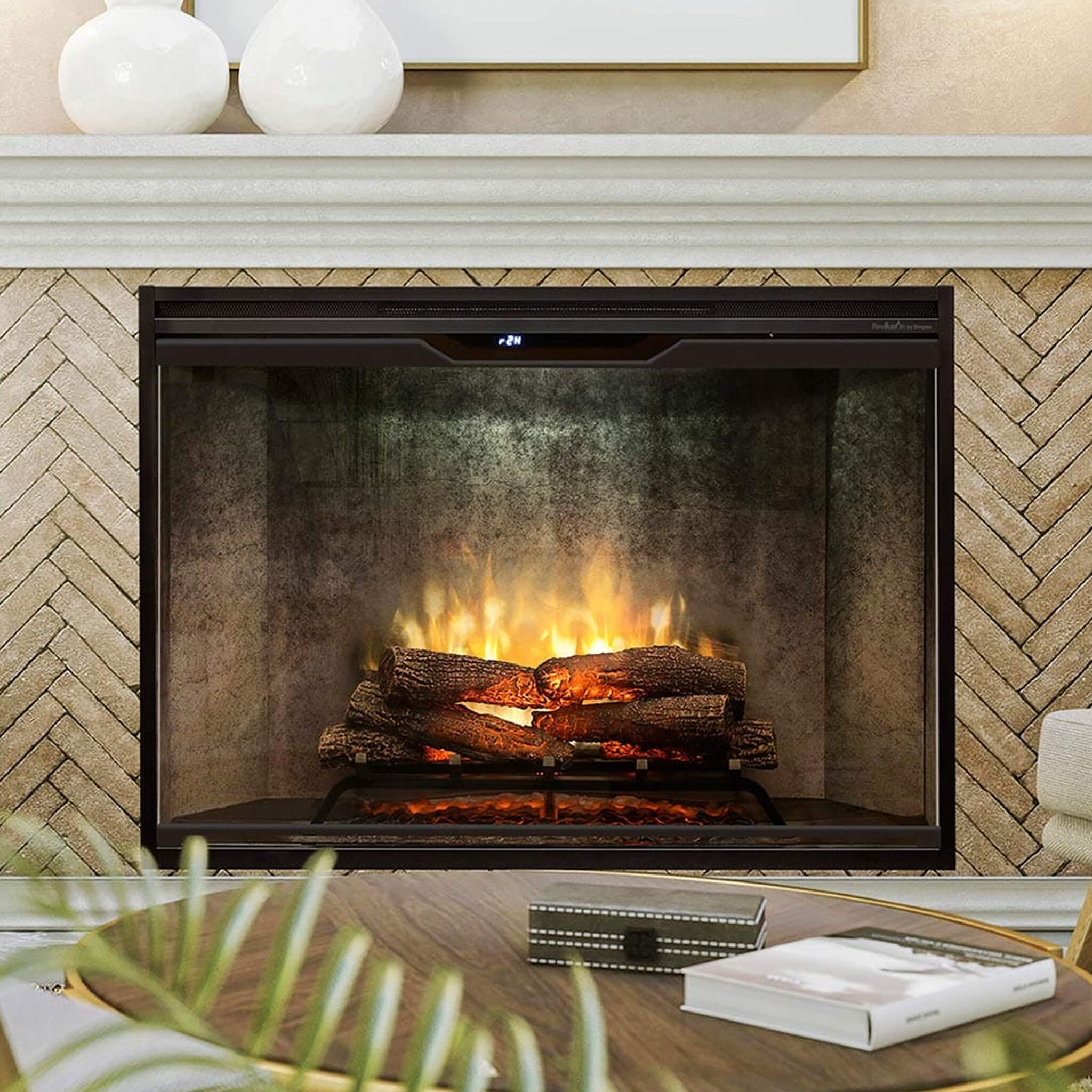 Dimplex Revillusion Built-In Electric Firebox W/ Weathered Concrete Line & Plug Kit [RBF30/42WC-FG] (SAK46891) - Image 5