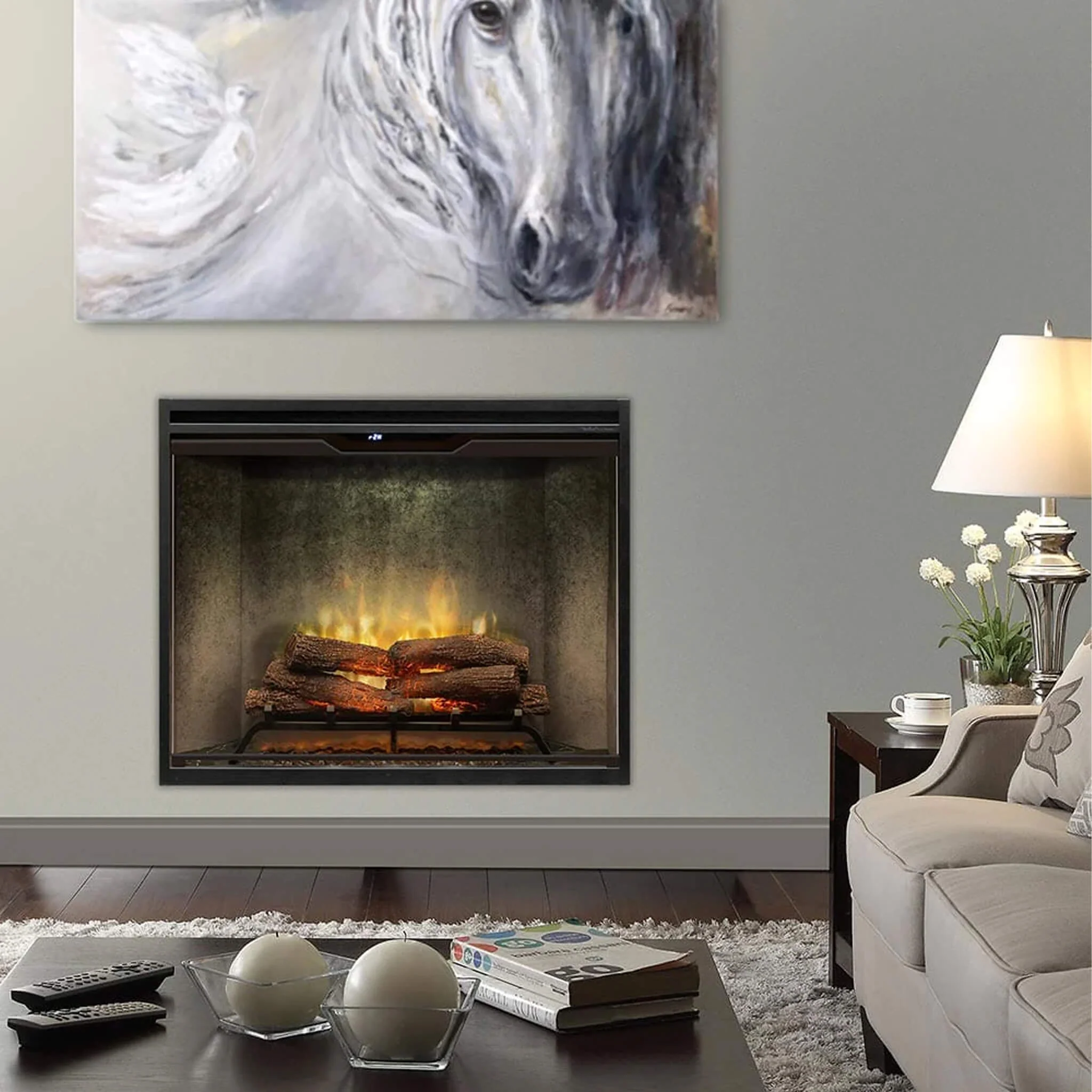 Dimplex Revillusion Built-In Electric Firebox W/ Weathered Concrete Line & Plug Kit [RBF30/42WC-FG] (SAK46891) - Image 8