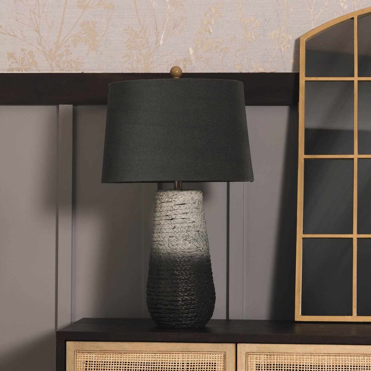 Dingras Pale Blue Jute Table Lamp - Image 12