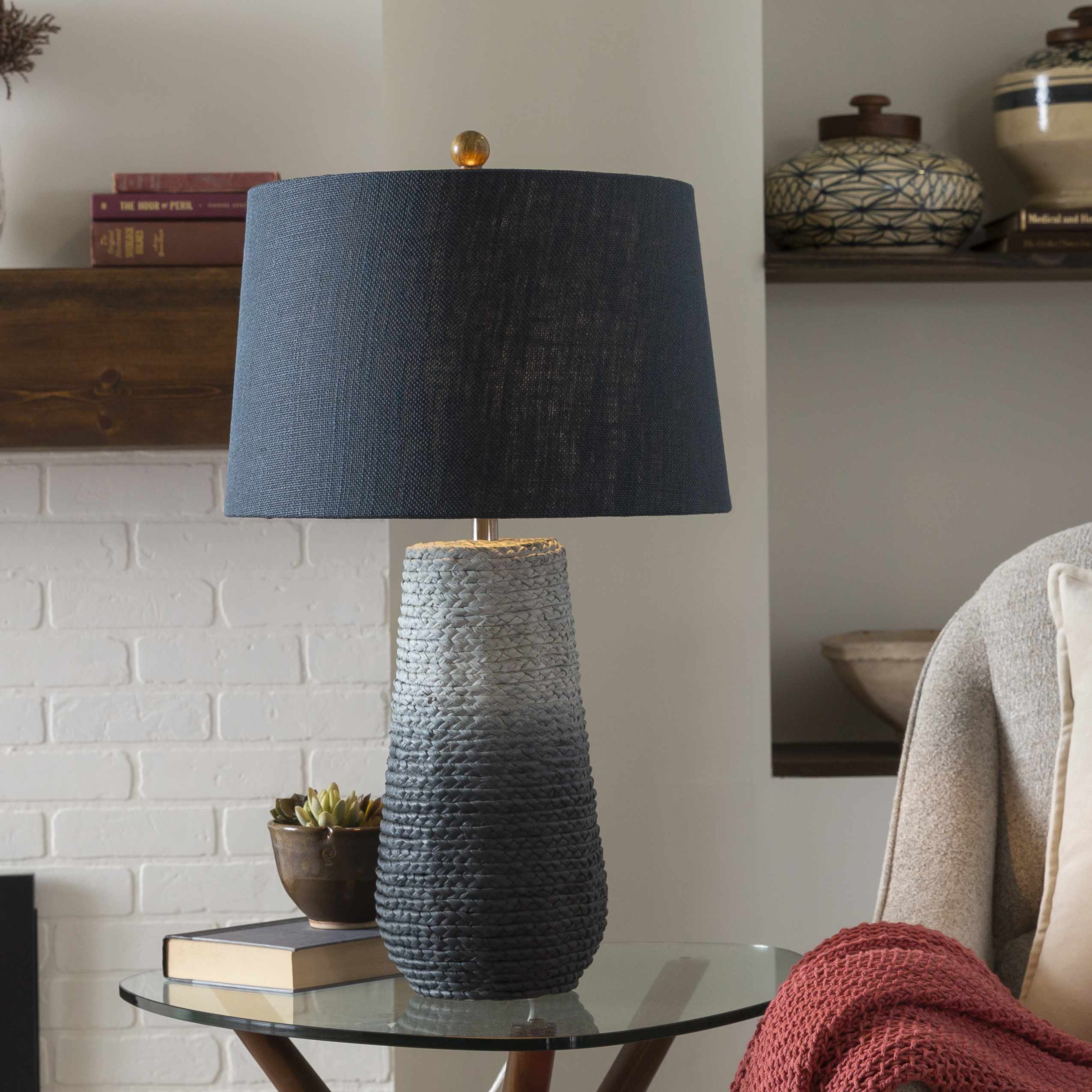 Dingras Pale Blue Jute Table Lamp - Image 8
