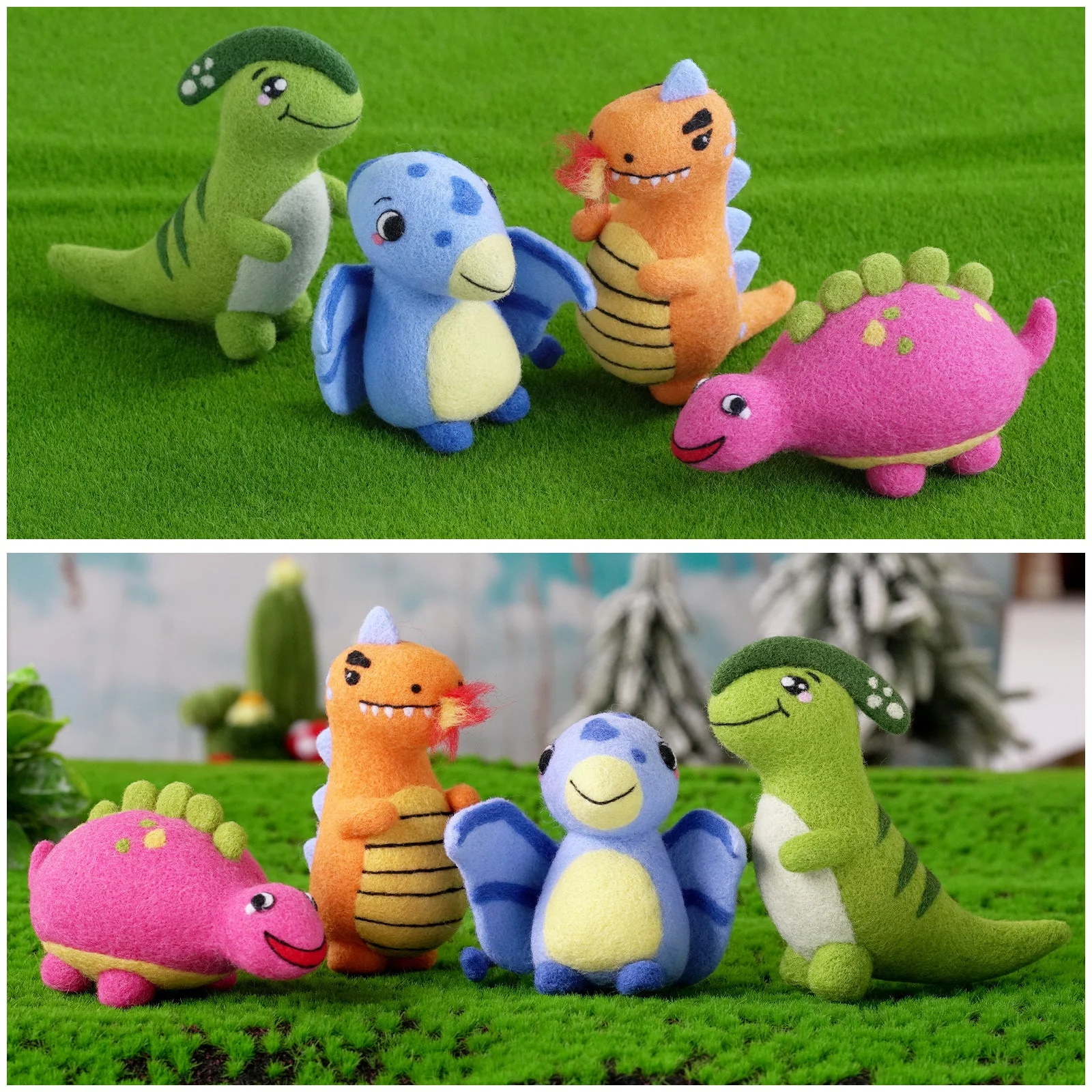 Dinosaurs Needle Felting Kit. Wizardi DIY Wool Craft Kit F07N8-Z-02 - Image 5