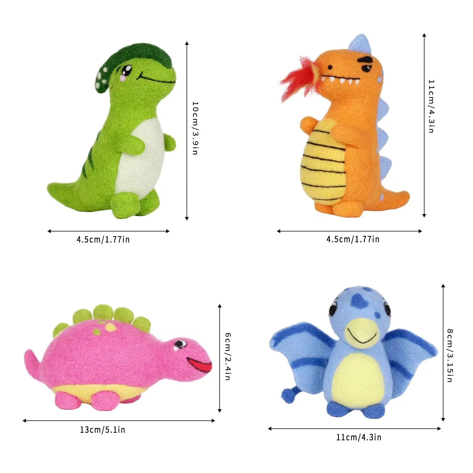 Dinosaurs Needle Felting Kit. Wizardi DIY Wool Craft Kit F07N8-Z-02 - Image 7
