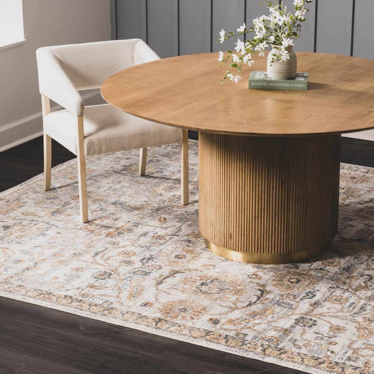 Dion Washable Floral Rug - Image 3