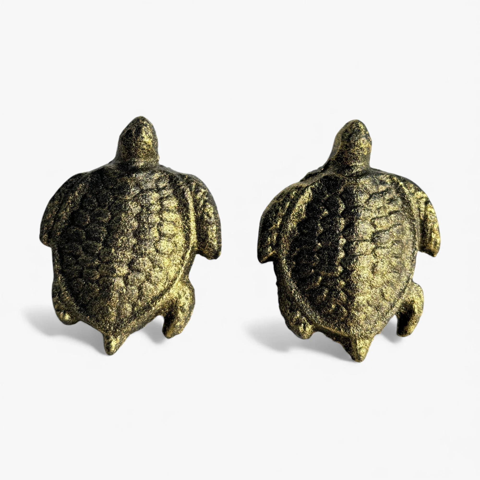 Distressed Gold Sea Turtle Knob, Coastal Drawer Pull - Image 2