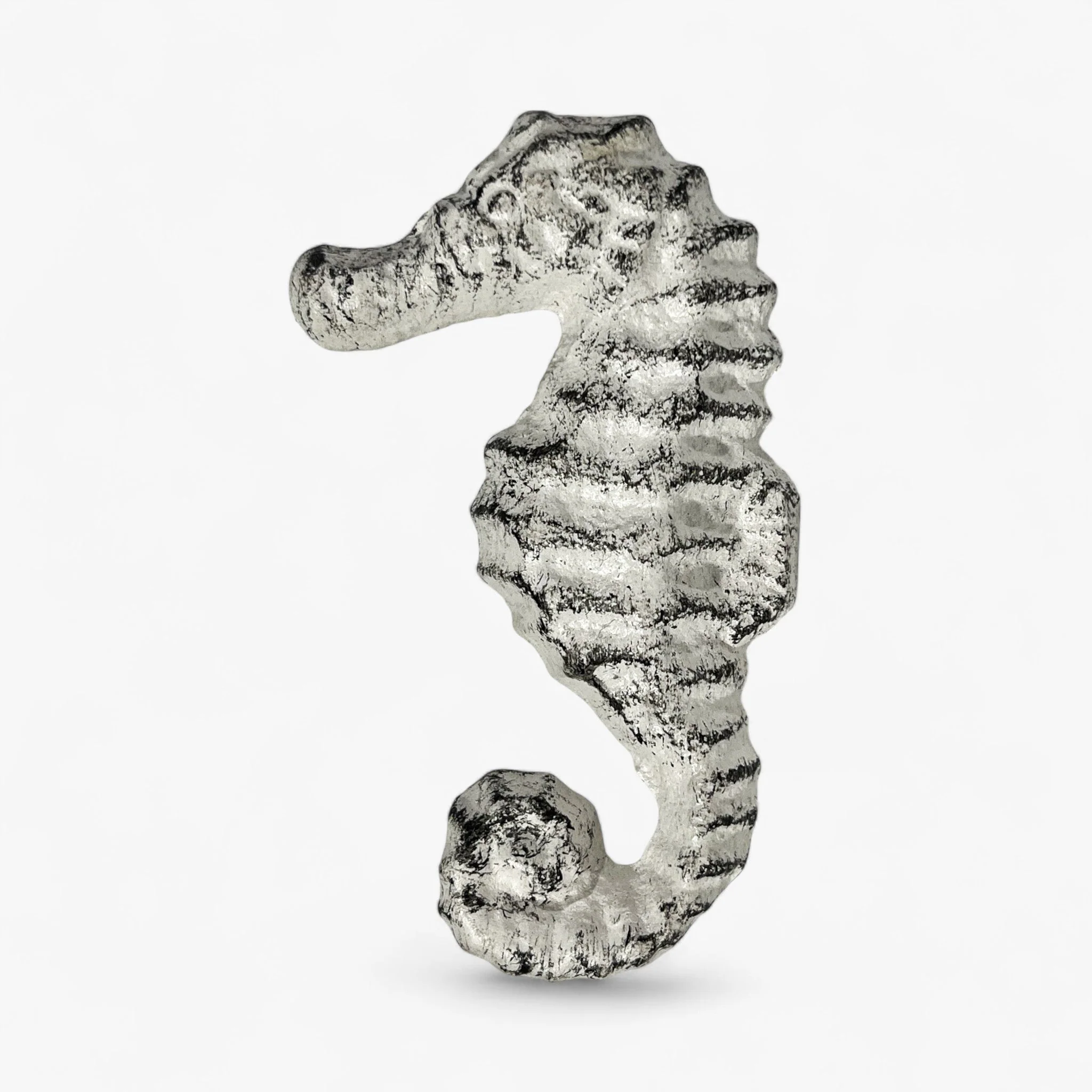 Distressed White Seahorse Drawer Pull, Coastal Cabinet Knob - Image 2