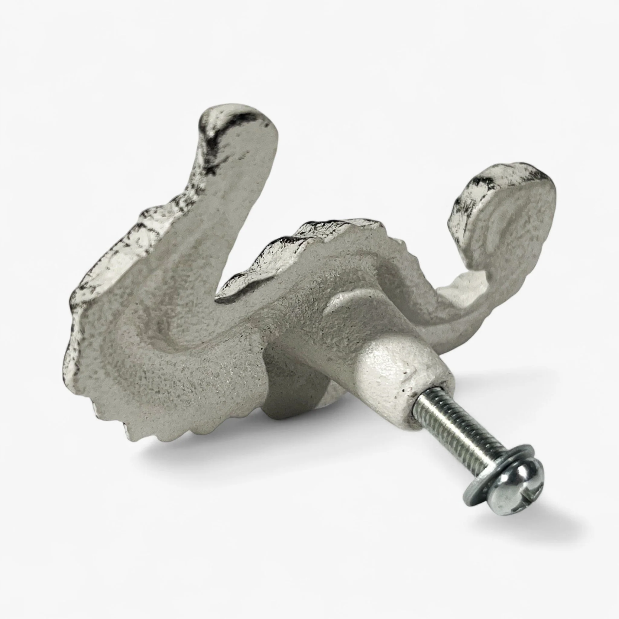 Distressed White Seahorse Drawer Pull, Coastal Cabinet Knob - Image 3