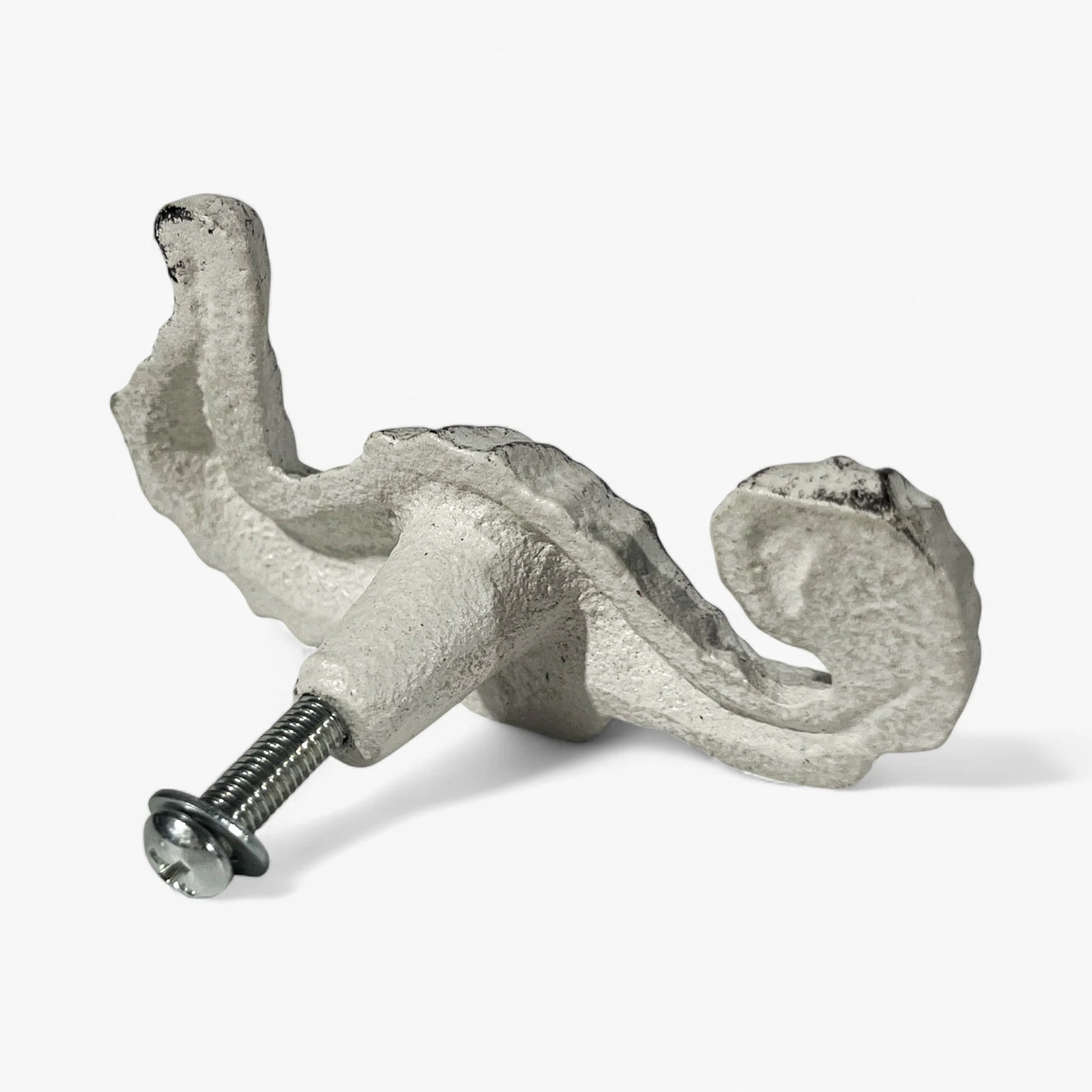 Distressed White Seahorse Drawer Pull, Coastal Cabinet Knob - Image 4