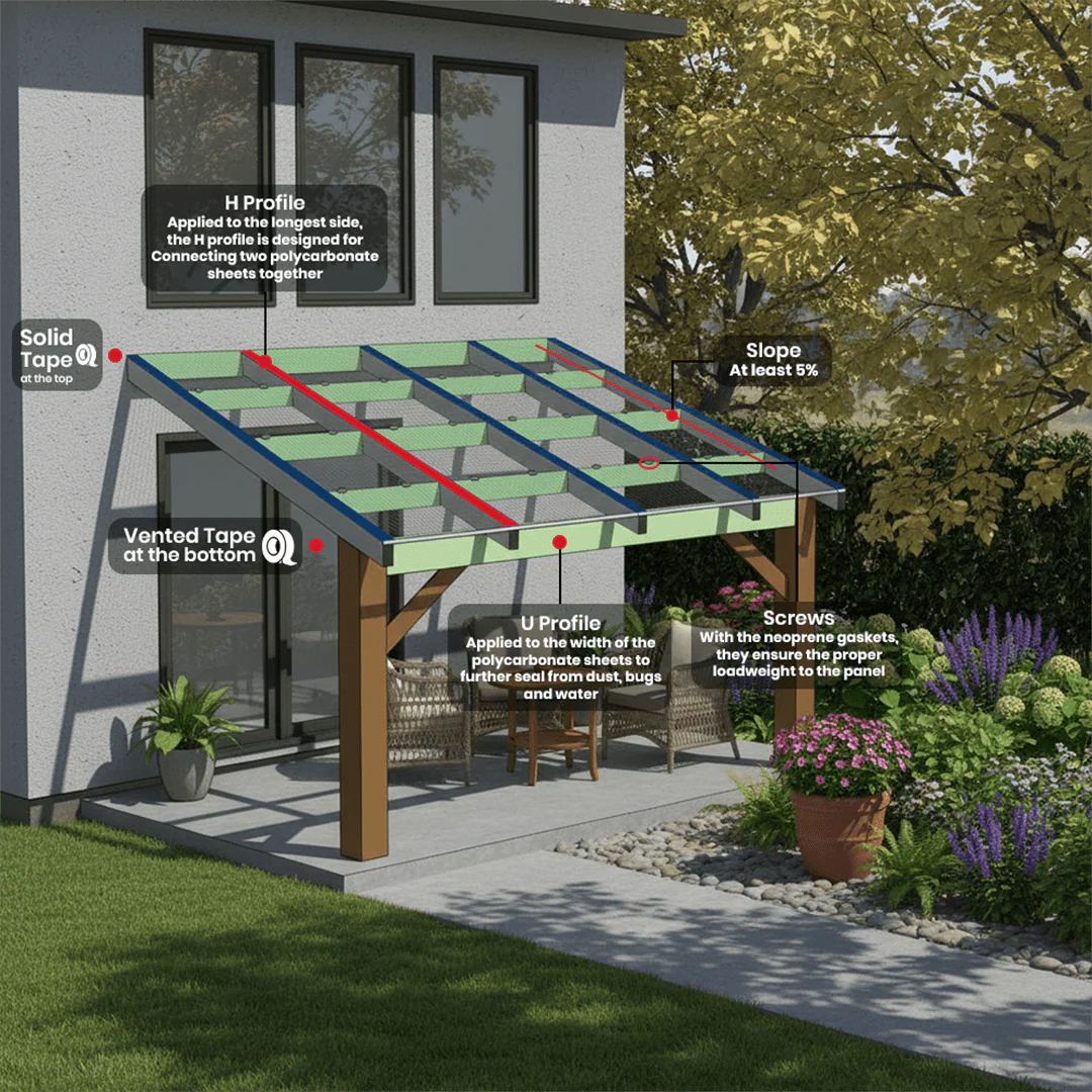 DIY Polycarbonate Lean-To Roof Kit - Image 9