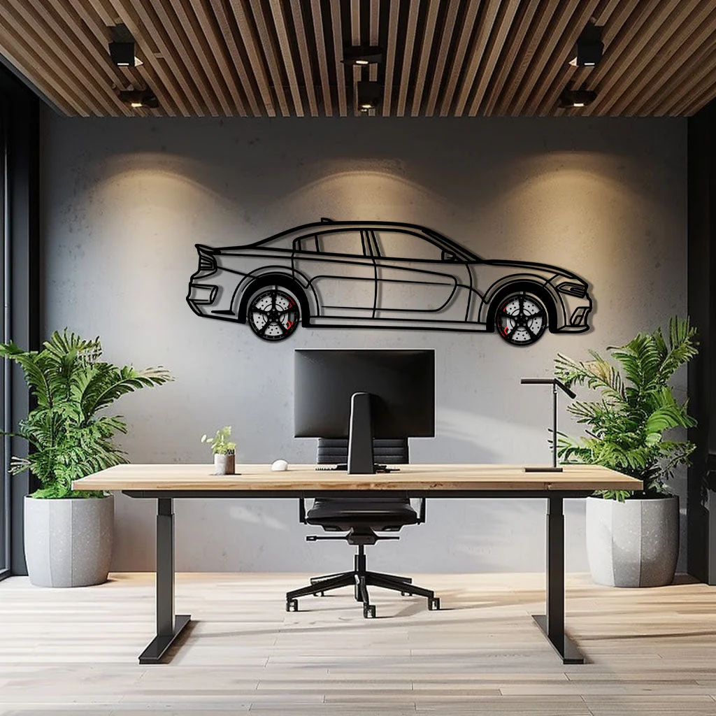 Dodge Charger SRT Metal Car Wall Art with Rotating Wheels - Modern American Muscle Silhouette - Interactive Automotive Wall Decor - KAFMEKA121 - Image 9