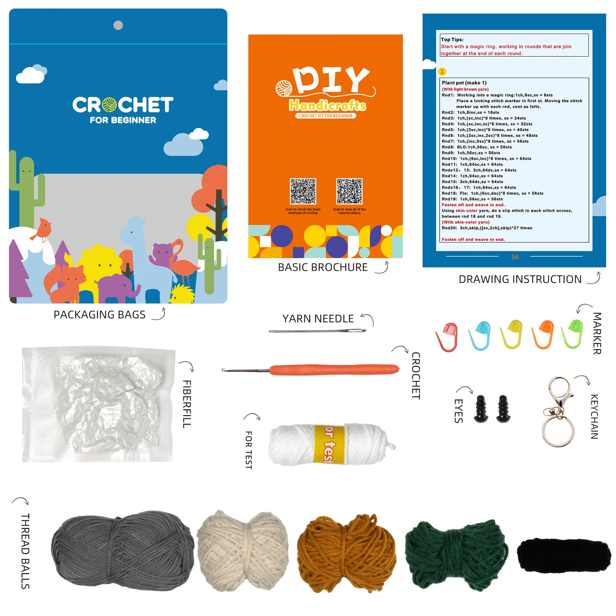Dog Amigurumi DIY Crochet Kit Wizardi F07N8-M50 - Image 4