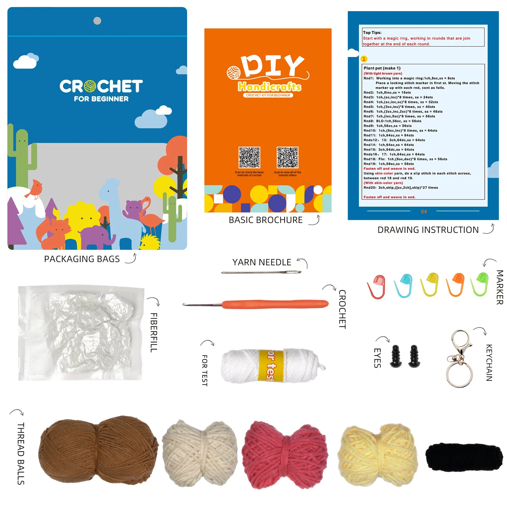 Dog Amigurumi DIY Crochet Kit Wizardi F07N8-M51 - Image 4