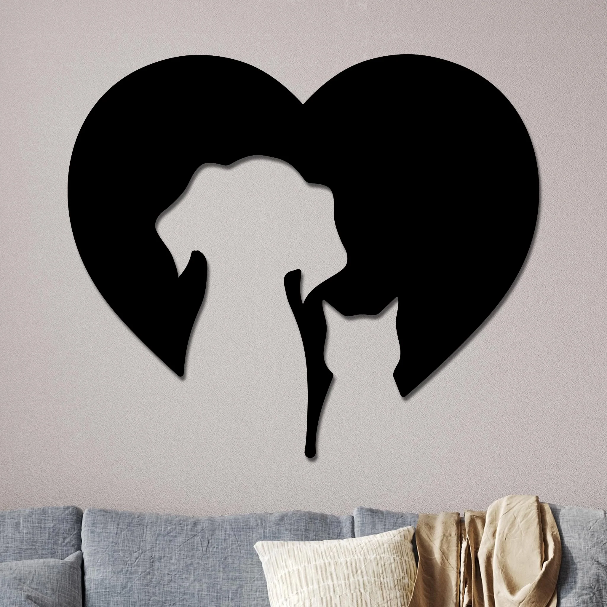 Dog and Cat Silhouettes in Heart Sign - Image 3