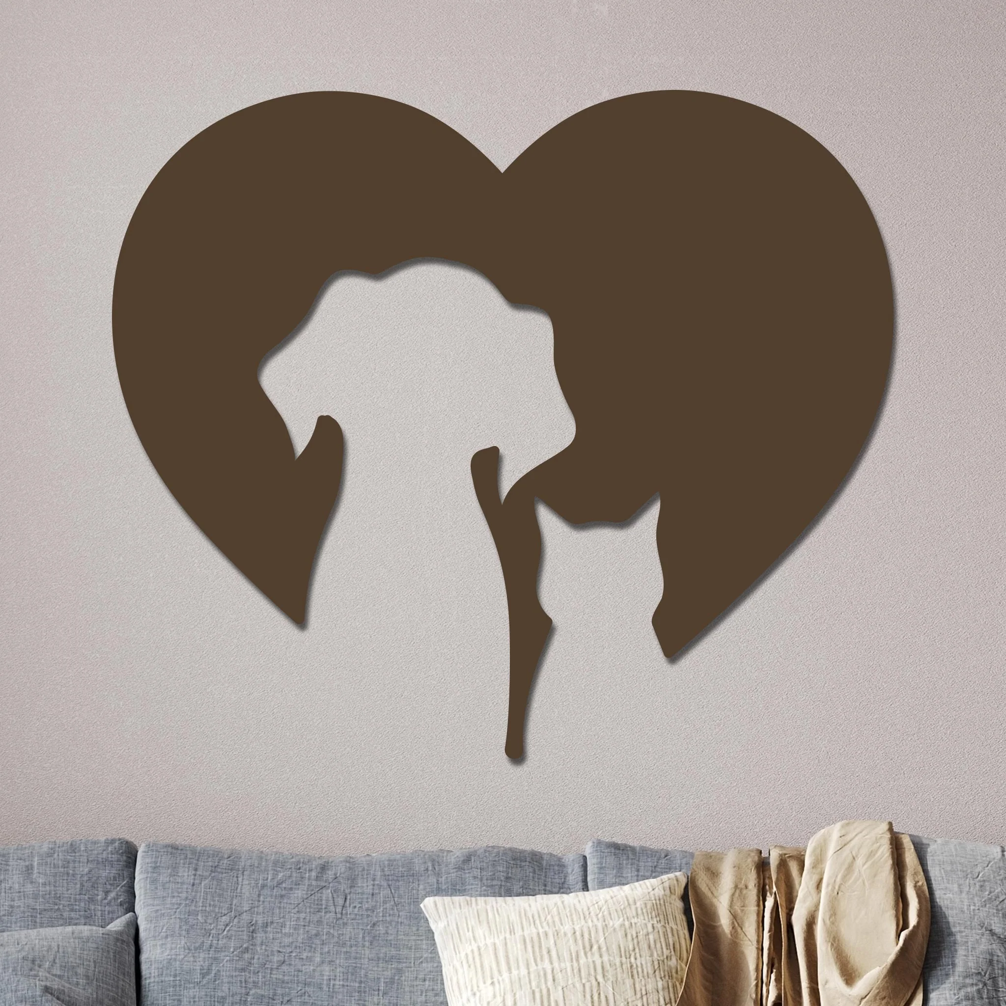 Dog and Cat Silhouettes in Heart Sign - Image 6