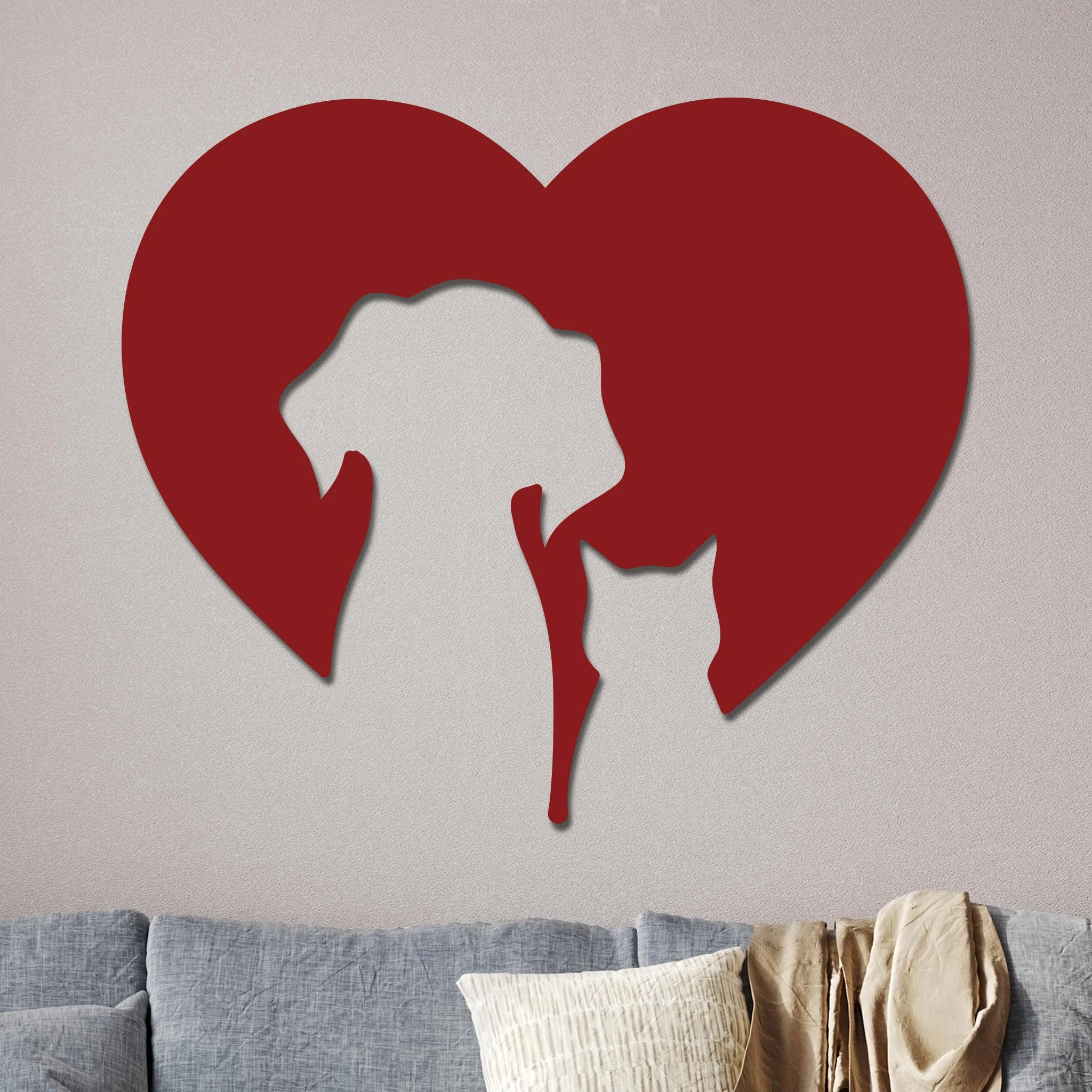 Dog and Cat Silhouettes in Heart Sign - Image 9