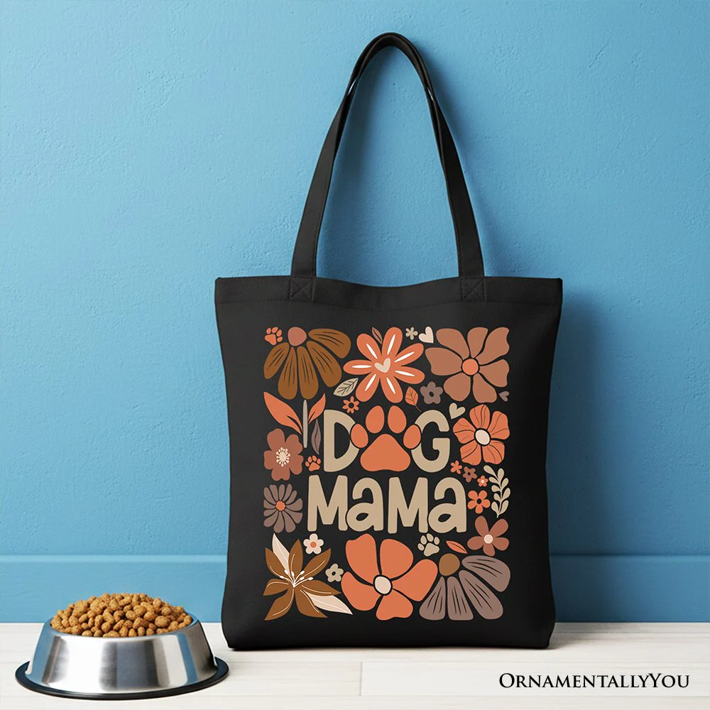 Dog Mama Boho Floral Canvas Tote Bag, Gift Shopper for Proud and Stylish Pet Lovers - Image 5