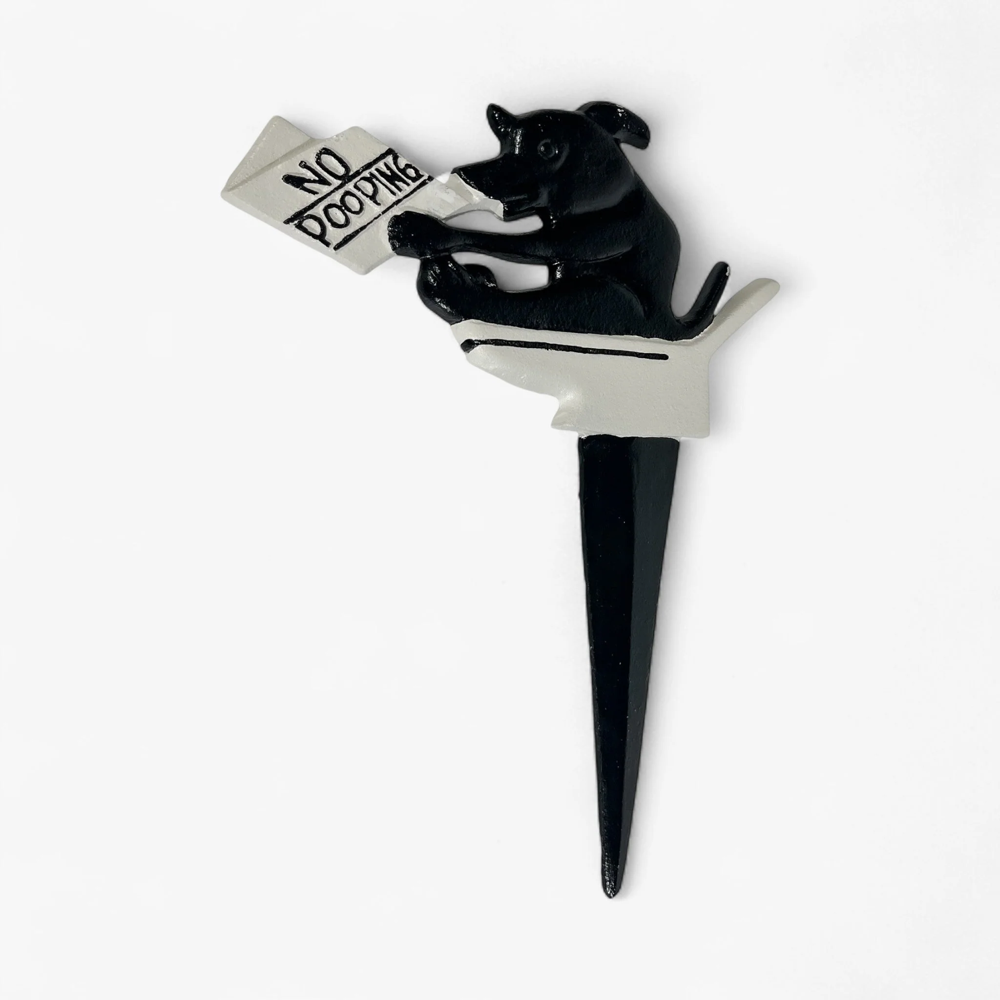 Dog No Pooping Garden Stake Cast Iron Yard Decor - Image 2