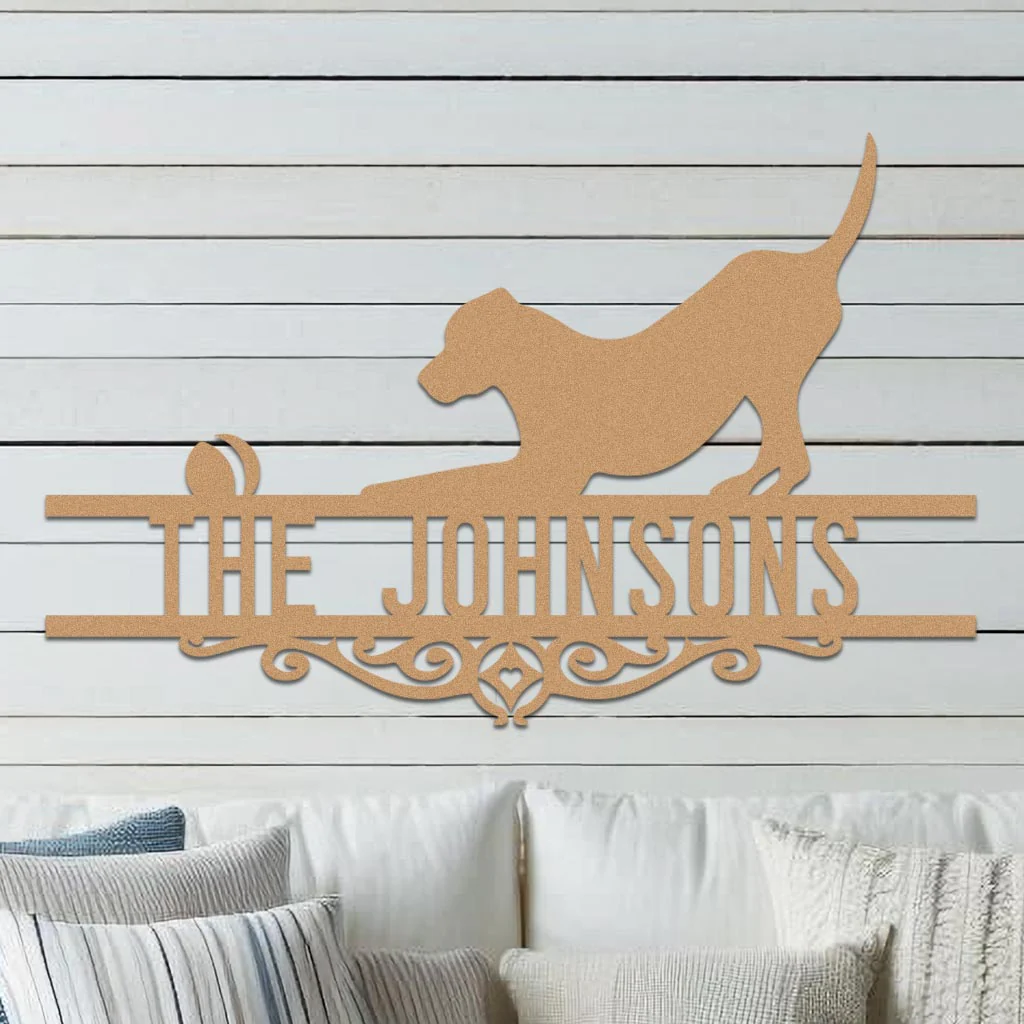 Dog w Ball Family Name Sign - Image 3