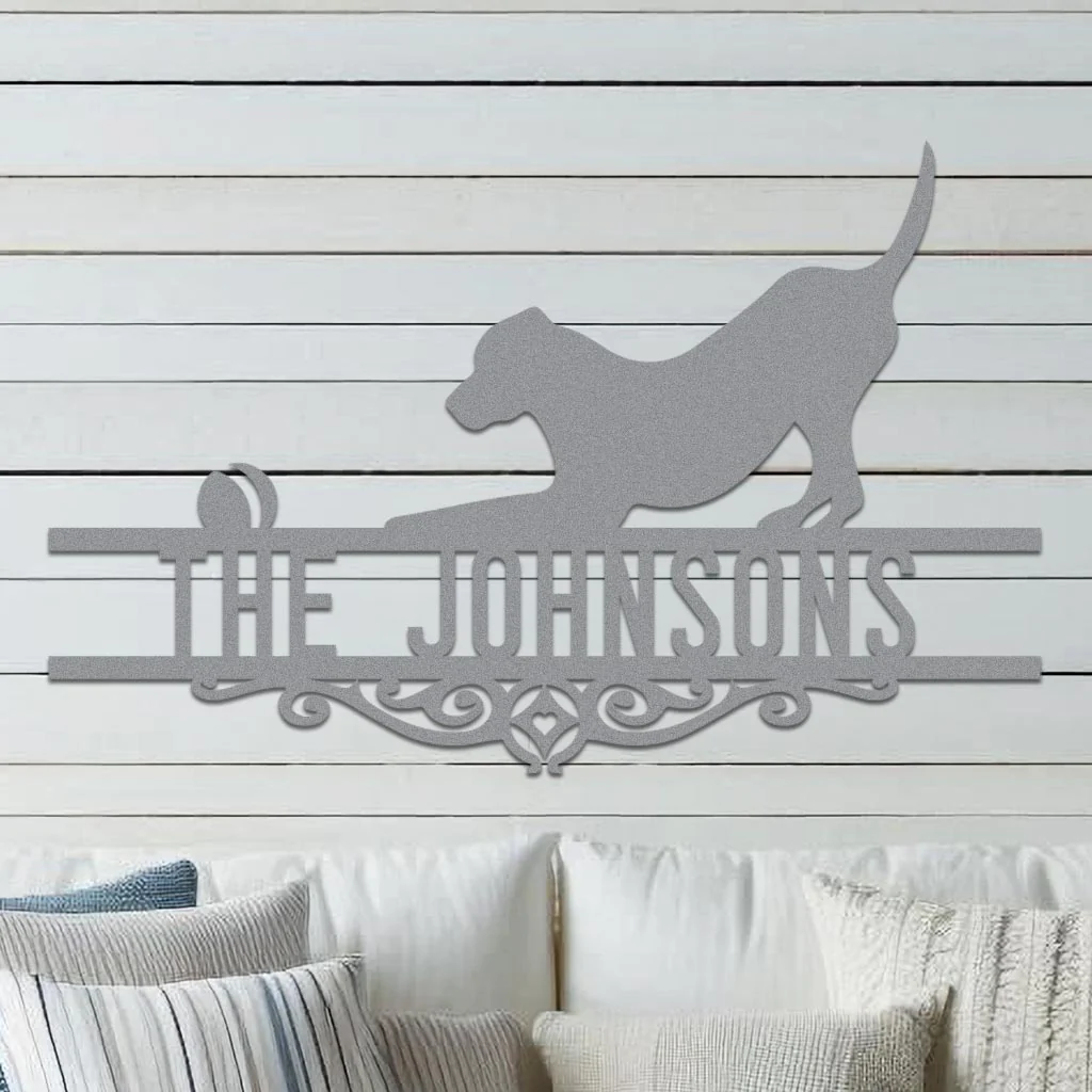Dog w Ball Family Name Sign - Image 7