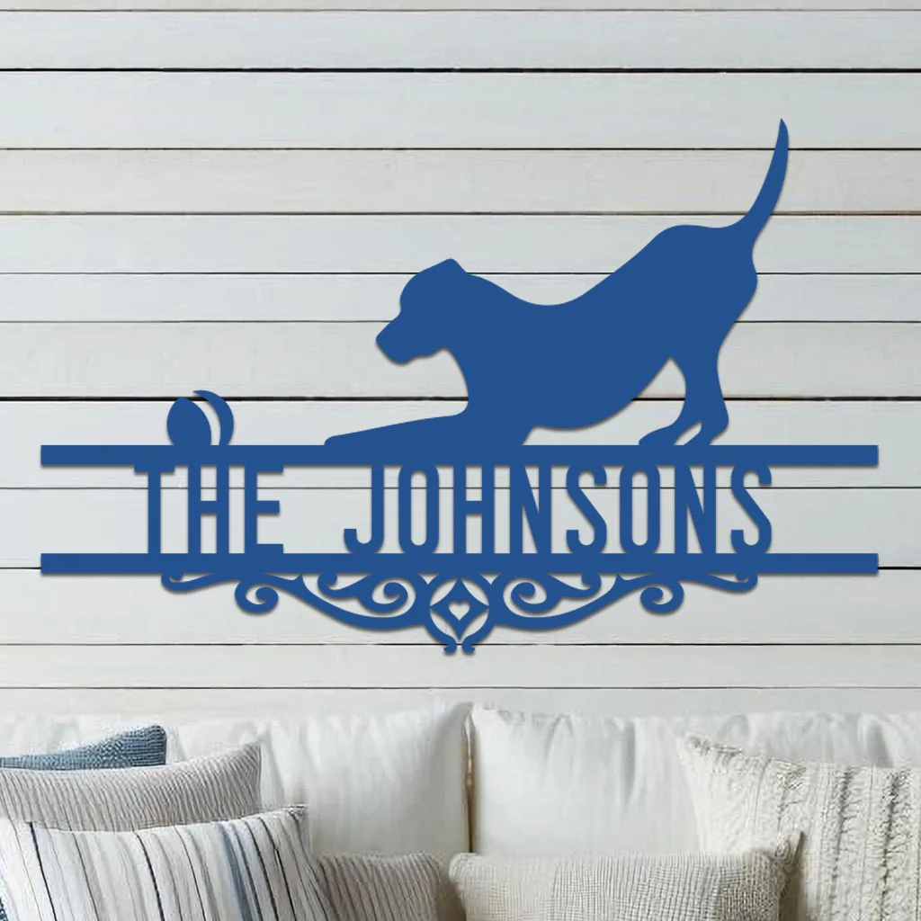 Dog w Ball Family Name Sign - Image 8
