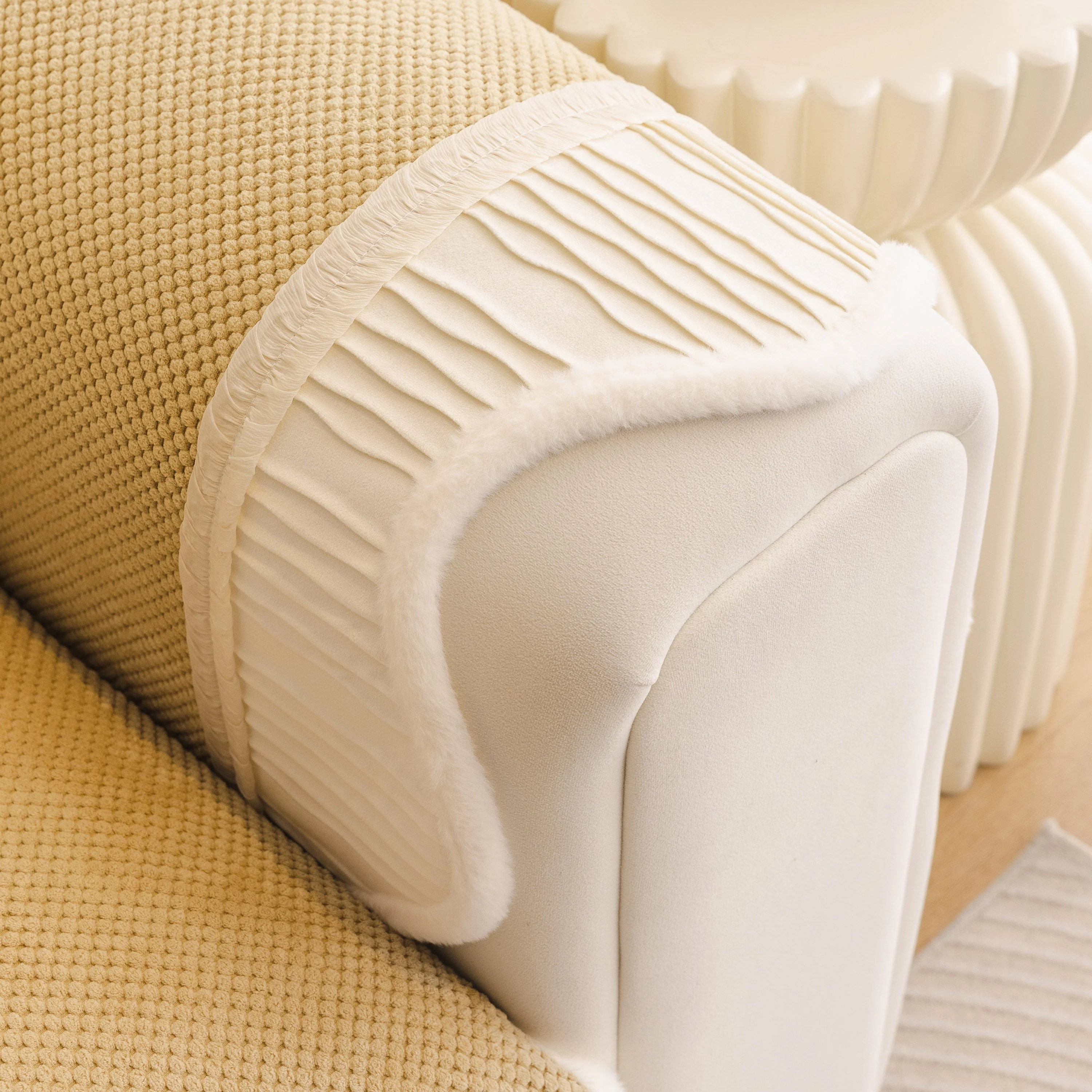 Dog Washable Sofa Protector Cover, Non-Slip Couch Slipcover with Soft Furry Trim - Image 56