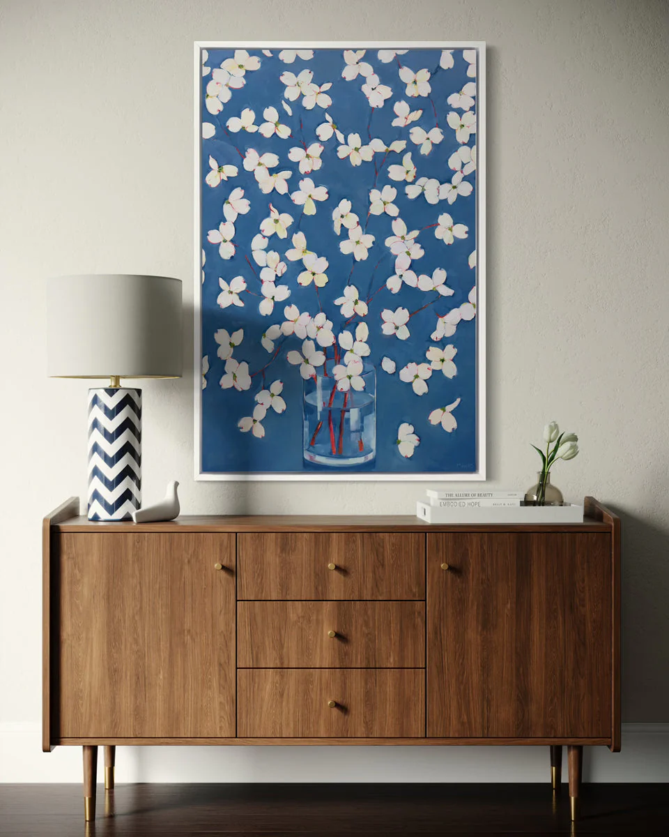 Dogwoods in Blue - Open Edition Canvas Print - Image 2