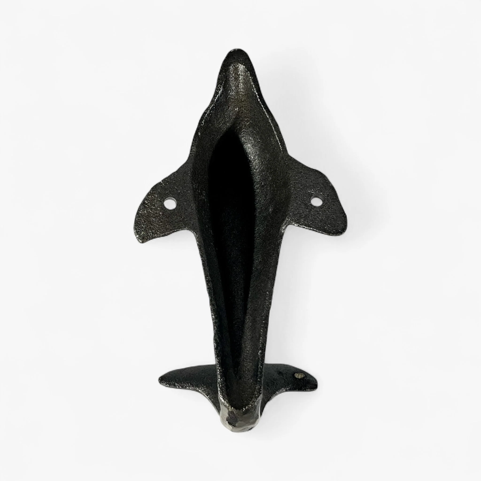 Dolphin Tail Wall Hook Coastal Decor, Natural Iron Finish - Image 4