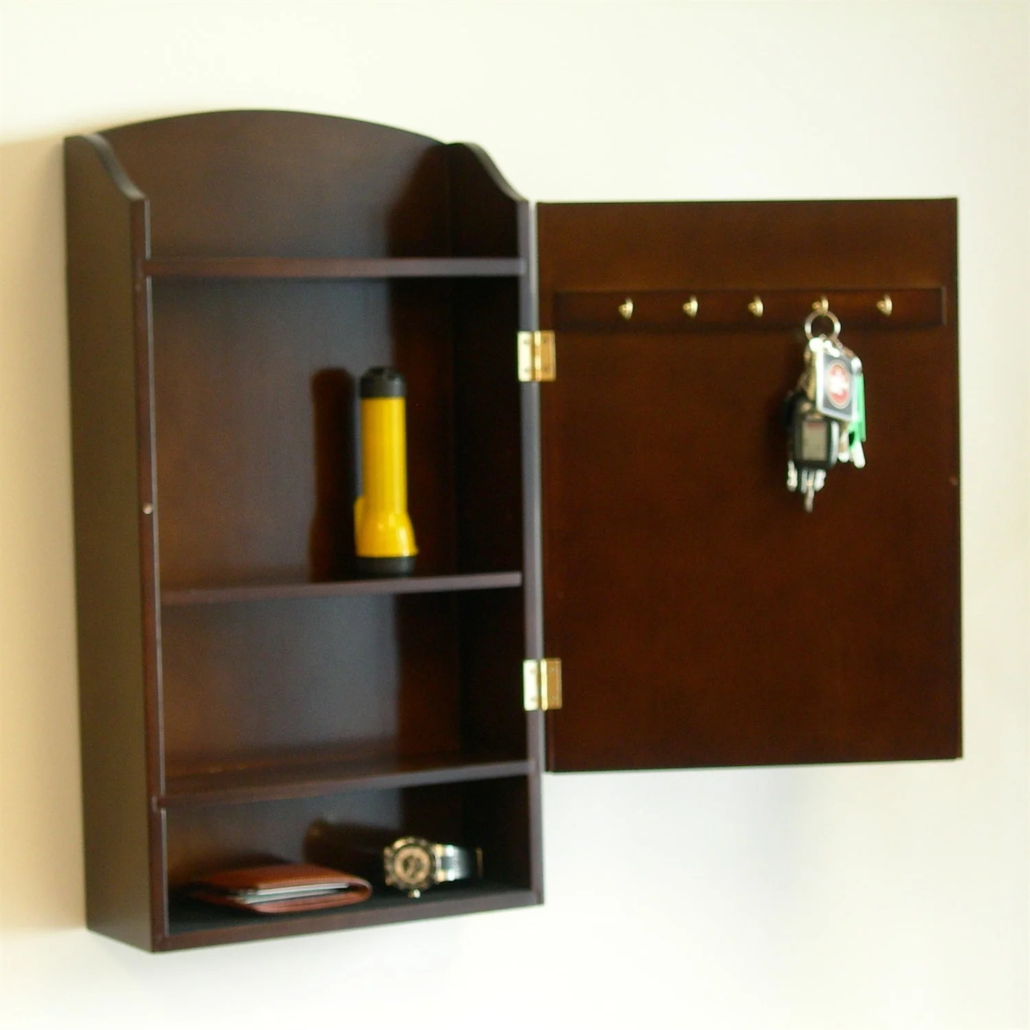Door / Wall Mount Organizer Letter Holder Mail Sorter in Dark Walnut - Image 3
