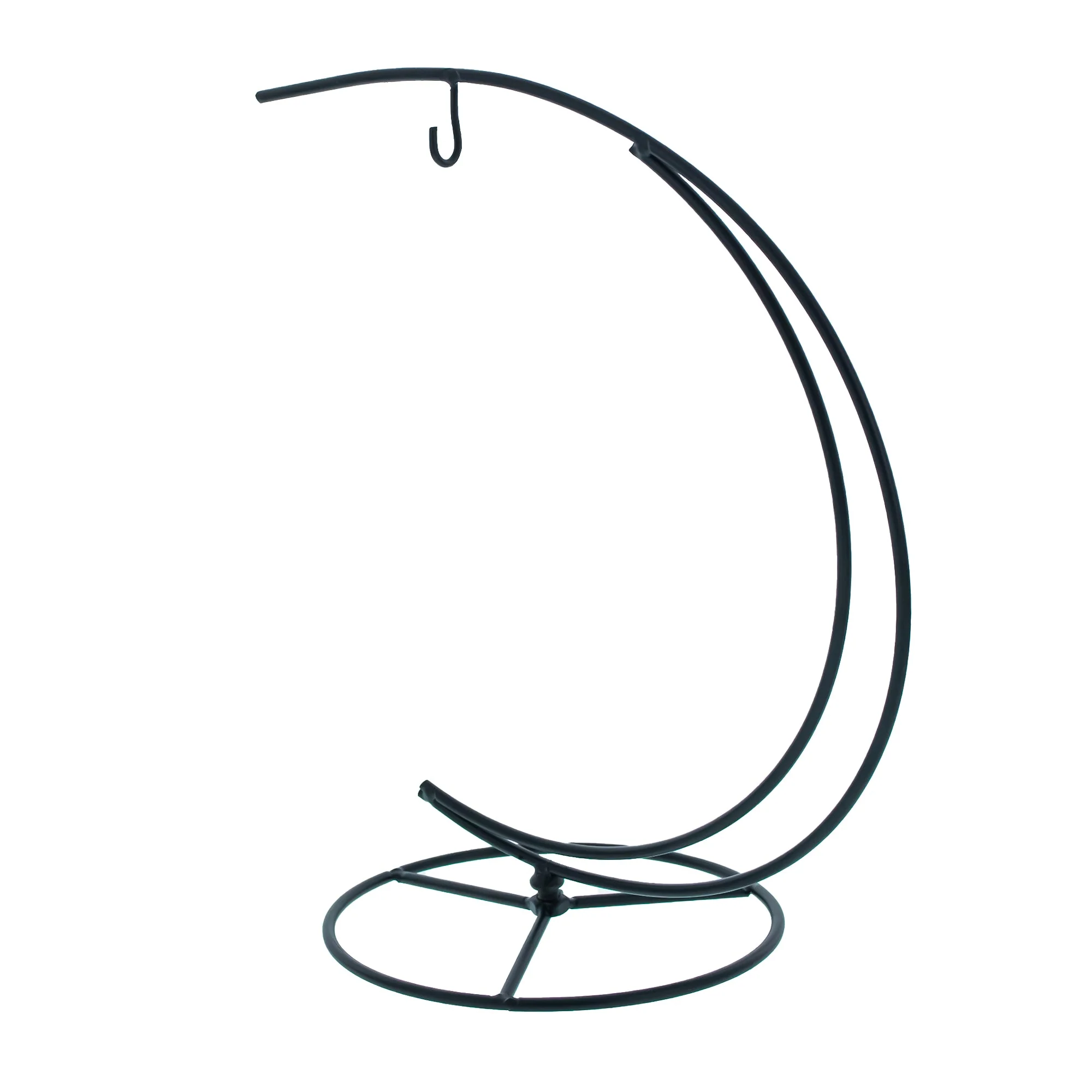 Double Curve Crescent Black Metal Ornament Display Stand 9.25 Inches - Image 3